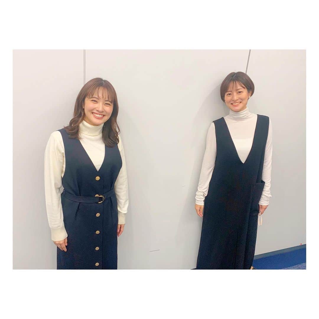 河出奈都美さんのインスタグラム写真 - (河出奈都美Instagram)「. 徳島さんと双子コーデでした👯‍♀️  #偶然 #色も一緒 #形も一緒 #タートルネック も一緒 #タートル姉妹  #日本テレビ #アナウンサー #徳島えりか #河出奈都美」10月10日 22時37分 - kawade_natsumi