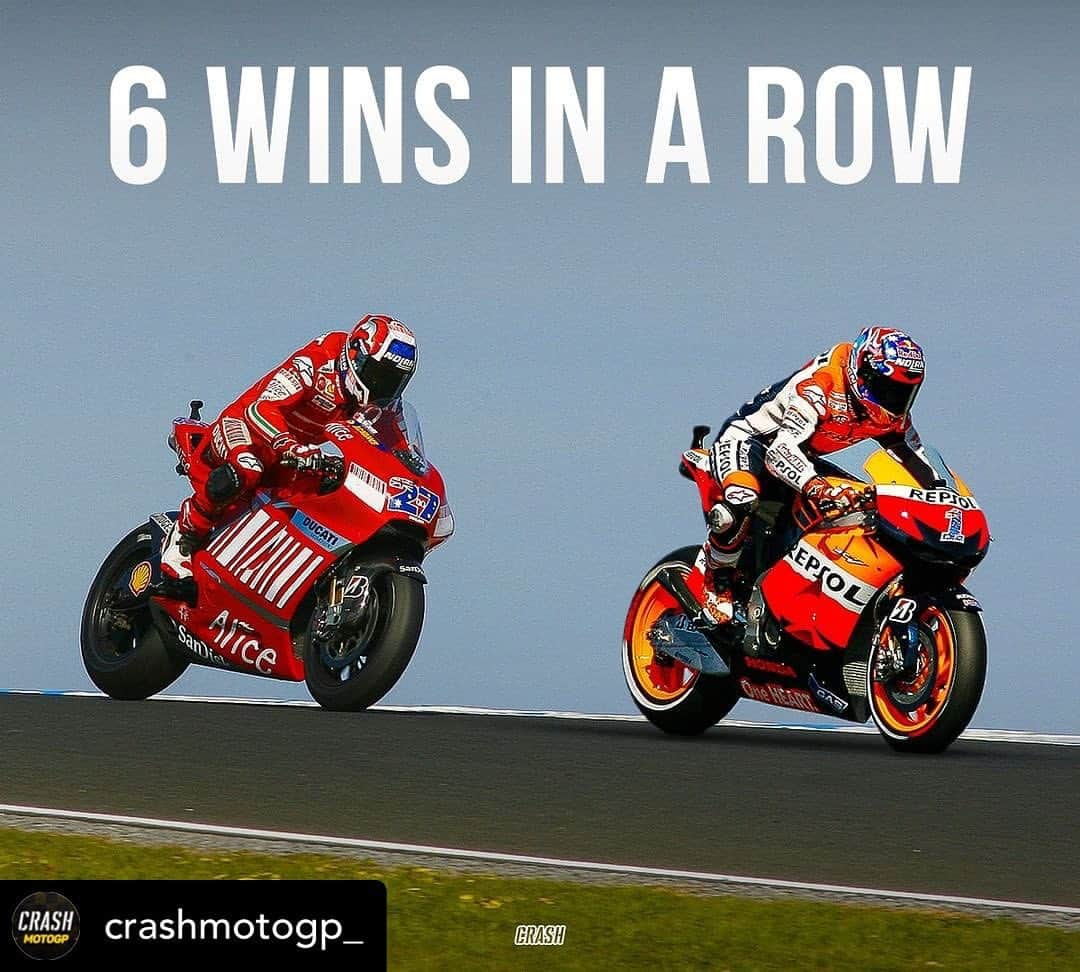 ケーシー・ストーナーのインスタグラム：「Posted @withrepost • @crashmotogp_ 2007 🥇 2008🥇 2009🥇 2010🥇 2011🥇 2012🥇  Casey Stoner + Phillip Island = WINS 🏆   #MotoGP #AustralianGP #CaseyStoner #Stoner #Honda #Ducati #Motorcycle #Racing」