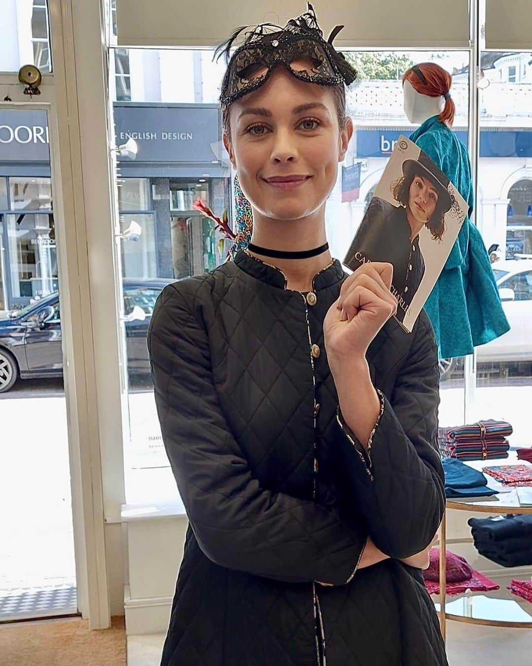 キャロライン チャールズのインスタグラム：「Swipe to see our lovely model wearing Caroline Charles at Tunbridge Wells store autumn party 🍂 New collection can be purchased online or in our stores #newcollection #theatercoat #lacedress  #reddress #natashadress #crepedress #britishdesigner #londonboutique #legenddesigner  #shoponline #london #britishstyle #aw22 #luxurygoods #autumnwinter22 #fashionstyle」