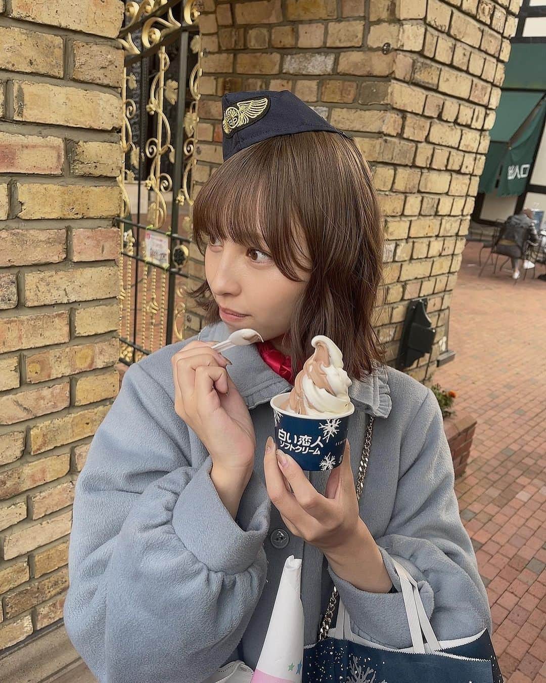 沖口優奈のインスタグラム：「白い恋人🤍  #北海道 #白い恋人パーク」