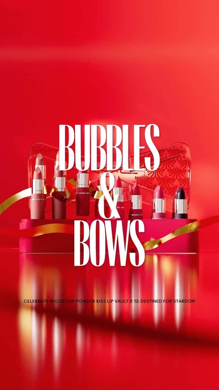 M∙A∙C Cosmetics Japanのインスタグラム：「＼明日店頭予約スタート！／ #MACクリスマスコフレ2022  リップスティックラバー必見👀 毎年M·A·C クリスマスコフレ人気NO.1のミニリップスティックキットから、今年は初めて【限定色】が登場💄 パウダーキス フォーミュラの12色キットは自分へのご褒美や大切な方へのギフトにぴったり💋  🎀セレブレイト イン カラー パウダー キス リップ ボールト × 12 / デスティンド フォー スターダム 🎀セレブレイト イン カラー パウダー キス リップ ボールト × 12 / M·A·C ベスト セラー*  ※M･A･C ベストセラー(限定店舗*発売)は既存色となります *伊勢丹 新宿本店 、阪急うめだ本店、ｼﾞｪｲｱｰﾙ名古屋 ﾀｶｼﾏﾔ、西武池袋本店、 MAC 公式オンラインショップ、その他公式オンラインサイト限定(LINE ギフト、楽天、 ZOZOCOSME 、@cosme SHOPPING)  2022/10/14(金) 全国店舗予約開始 2022/10/18(火) オンライン先行発売 2022/10/21(金) 全国発売 　 #MACBUBBLESANDBOWS #MACHOLIDAY #MACバブルズアンドボウ」