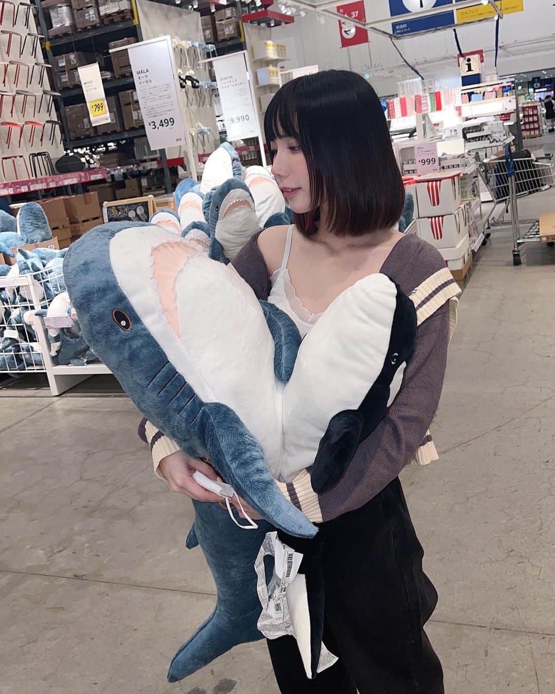 涼川ましろのインスタグラム：「みんなでIKEAいってきた🤍 🦈×🐬  たのしかった～❕ とっても平和な時間でした🕊 今度は私が運転するね🫣笑  #ikea」