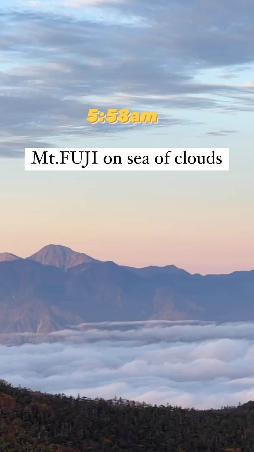 ピカ子のインスタグラム：「今朝の雲海と富士山☺️」