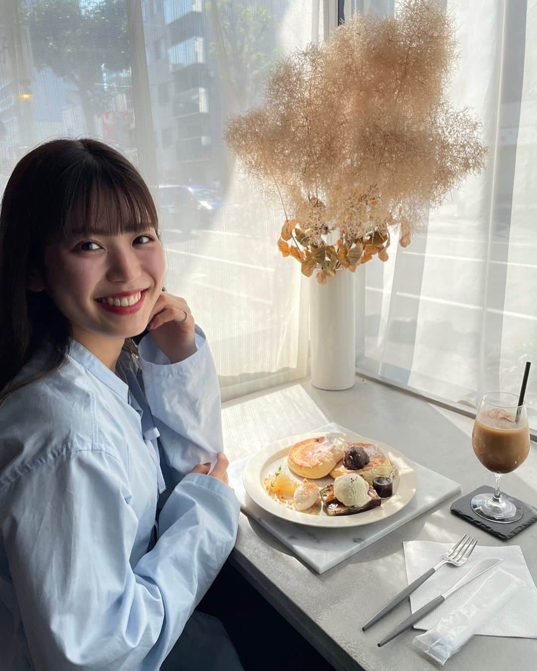 滝谷美夢のインスタグラム：「この日からまだ1ヶ月も経ってないのに一気に寒くなったよね〜🍃 #anycafe #パンケーキ #札幌パンケーキ」