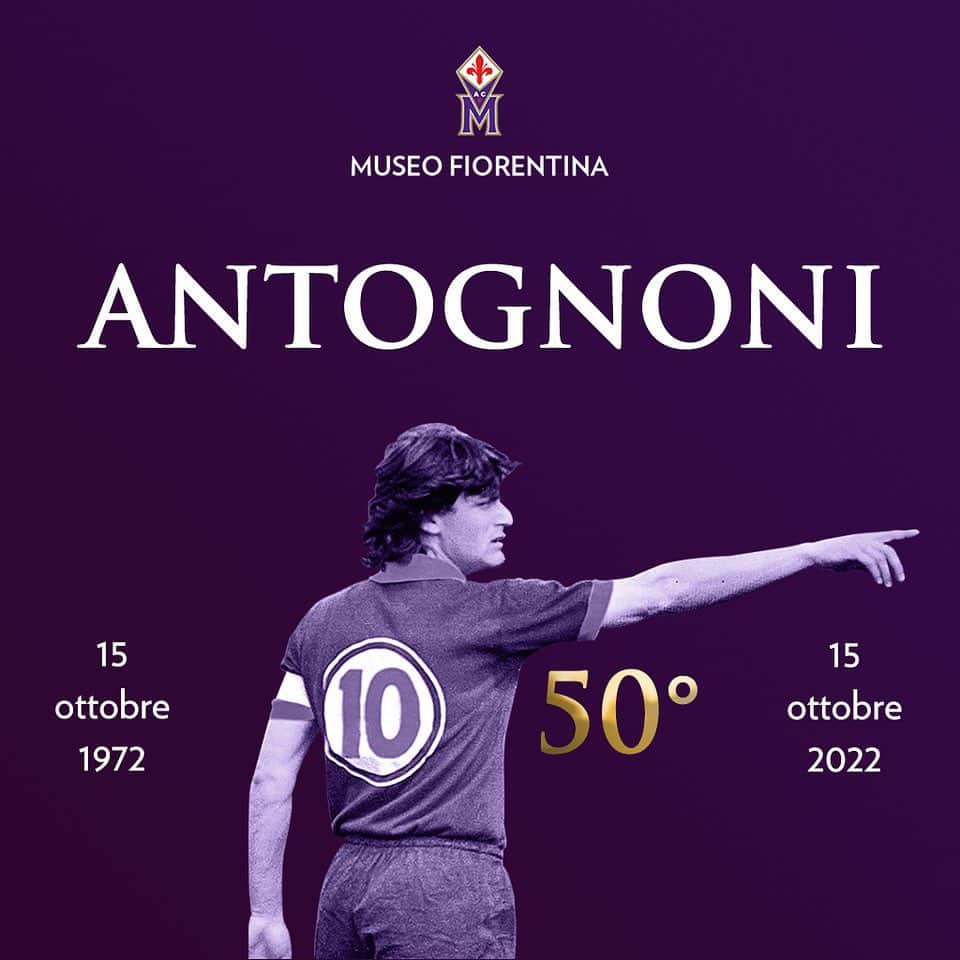 ジャンカルロ・アントニョーニのインスタグラム：「50 anni fa debuttavo con la maglia viola a Verona, l’inizio di un amore eterno ⚽️💜」