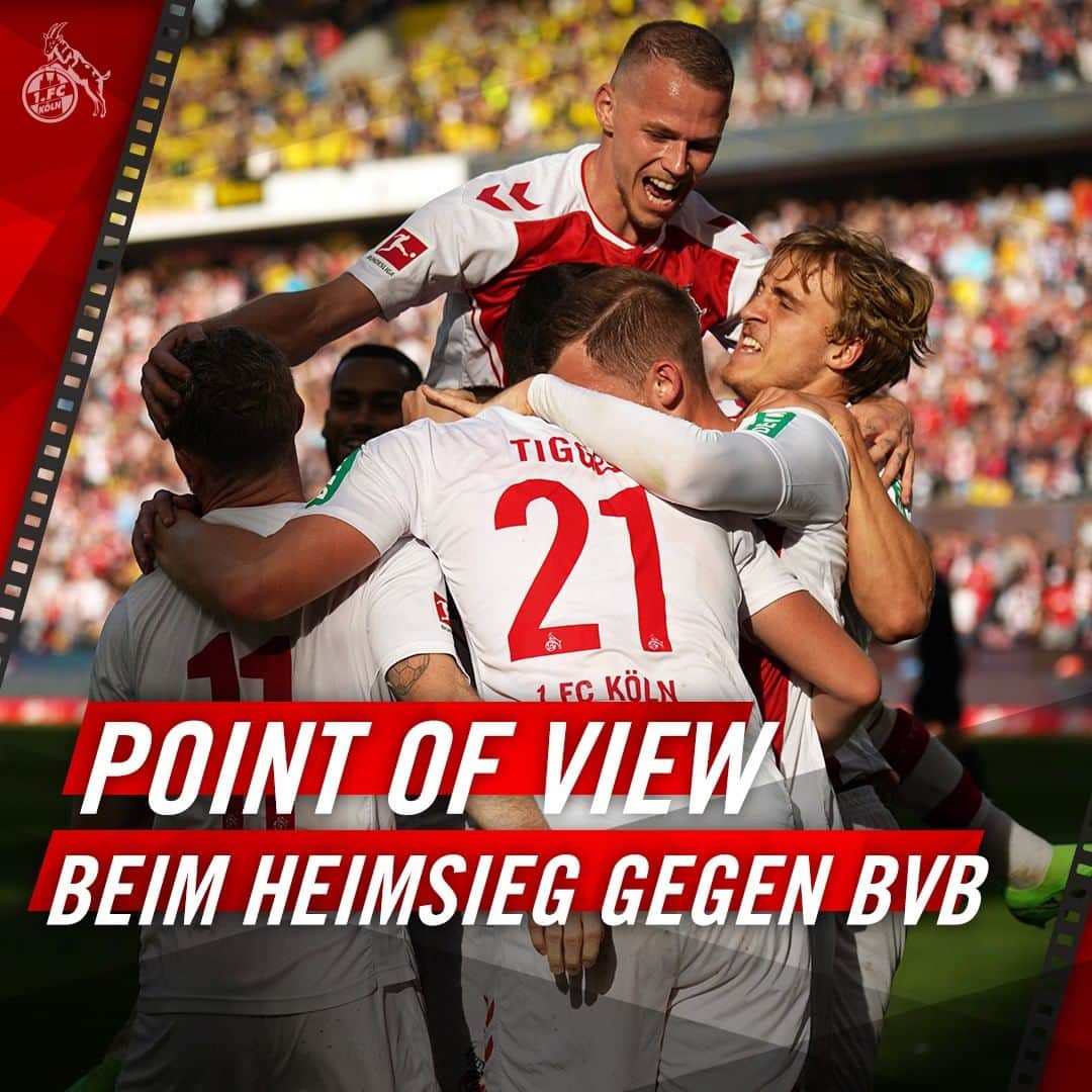 のインスタグラム：「🔥 Als Heißmacher vor dem kommenden Heimspiel gibt's das POV vom letzten Heimsieg gegen Dortmund. 👀 Link zur kompletten Folge in Bio 👉 @fckoeln ____ Das Point of view wird präsentiert von der @rheinenergie_ag. #effzeh #bundesliga」