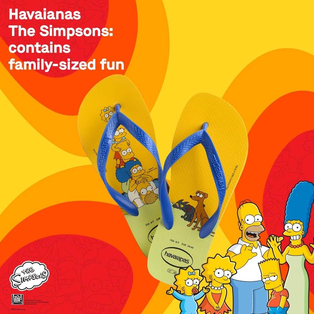 havaianas_japanのインスタグラム：「世界で最も愛され続けているファミリー『ザ・シンプソンズ』ビーチサンダルがハワイアナスから登場✨⁣ ⁣ #MadeInBrazil #Havaianas #havaianasjapan #ハワイアナス #DesignedForAFreeLife #simpsons #シンプソンズ」