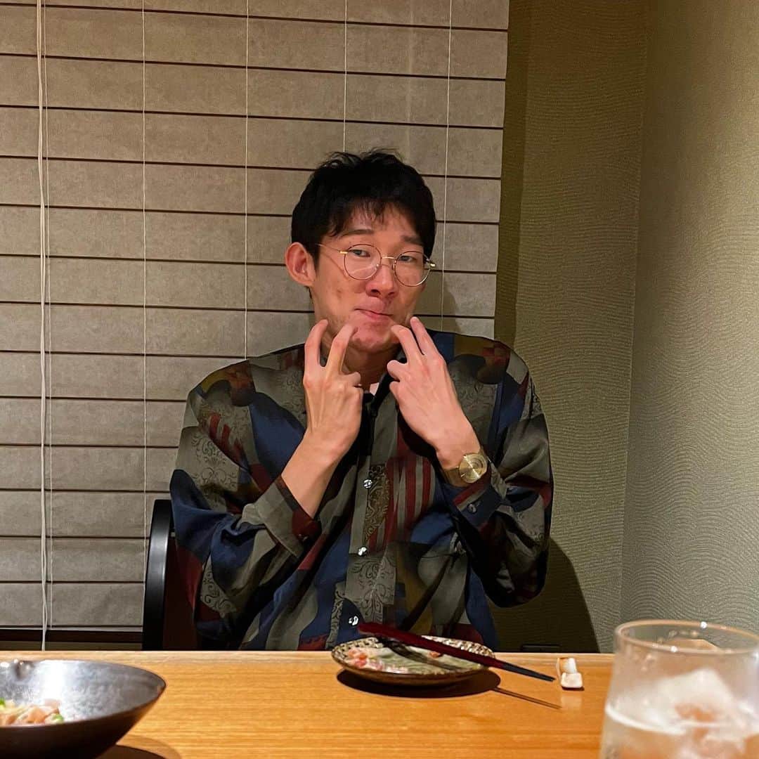 里龍之介のインスタグラム：「いつかの堂前さん。変なピース✌️」