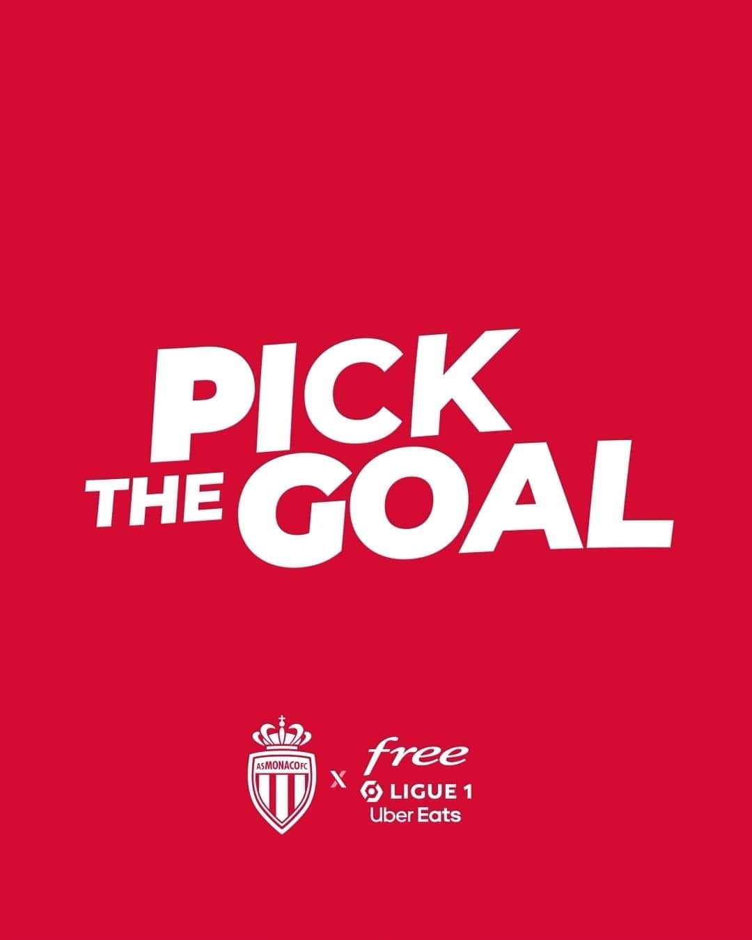 ASモナコのインスタグラム：「𝗣𝗶𝗰𝗸 𝘁𝗵𝗲 𝗚𝗼𝗮𝗹 𝘅 @freeligue1  Retrouvez les résumés de nos matchs et tous les buts commentés par nos Rouge et Blanc gratuitement sur l'application @freeligue1 📲」