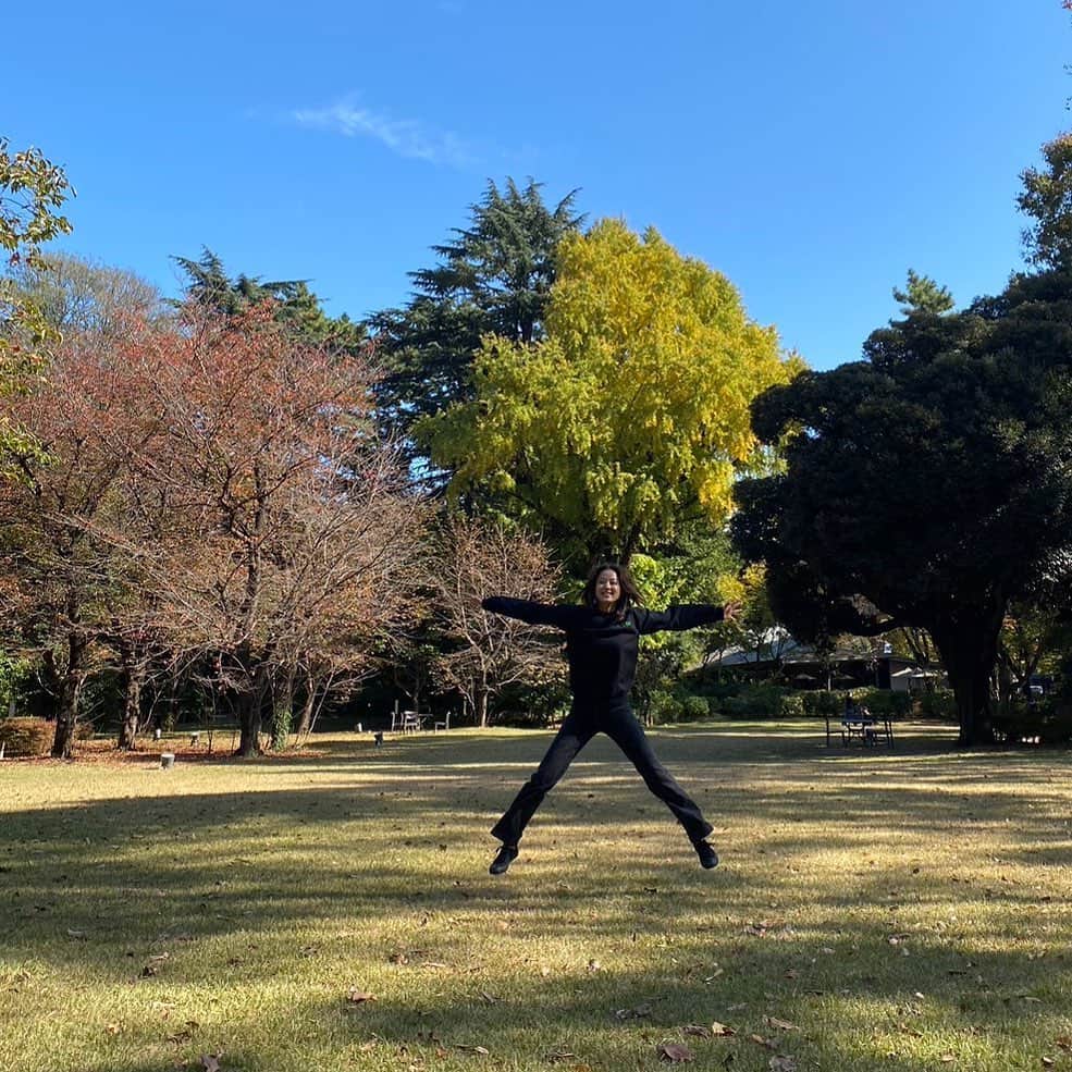 中越典子さんのインスタグラム写真 - (中越典子Instagram)「みんな、お休みなさい★  今日は げんきに飛びました、、、w 幸せな時間をありがとう♡  #ていえんびじゅつかん  #樹木 #いちょう#すだじい」11月11日 21時38分 - nakagoshi_noriko.official