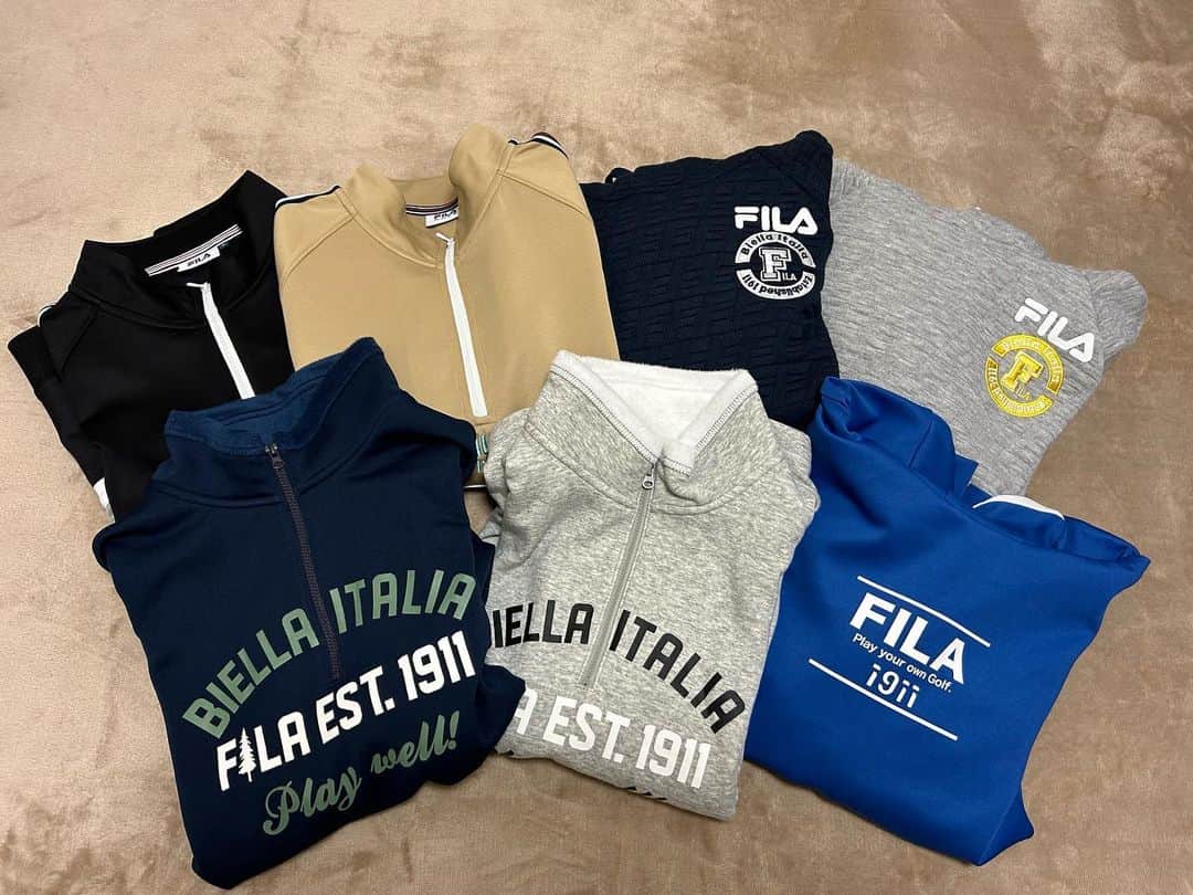 のインスタグラム：「. ⁡ @filagolf_jp FWゴルフウェア🌟 ⁡ ニットがすごく可愛くて、セーターはめっちゃカッコよくて、寒くなるのは嫌だけど早く着たい😆 ⁡ パンツも上着も裏起毛だからすごくあったかそう！☺️  いつもありがとうございます❗️ ⁡ ⁡ #fila #フィラ #ゴルフ #ゴルフウェア #fwウェア」