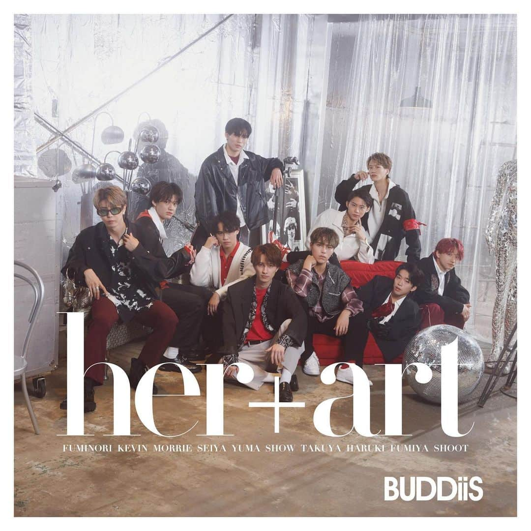 BUDDiiSのインスタグラム：「2022.12.5 Release  BUDDiiS 7th Digital Single 『her+art』  #BUDDiiS #FUMINORI #KEVIN #MORRIE #SEIYA #YUMA #SHOW #TAKUYA #HARUKI #FUMIYA #SHOOT #バディ #ハート #TheOne」