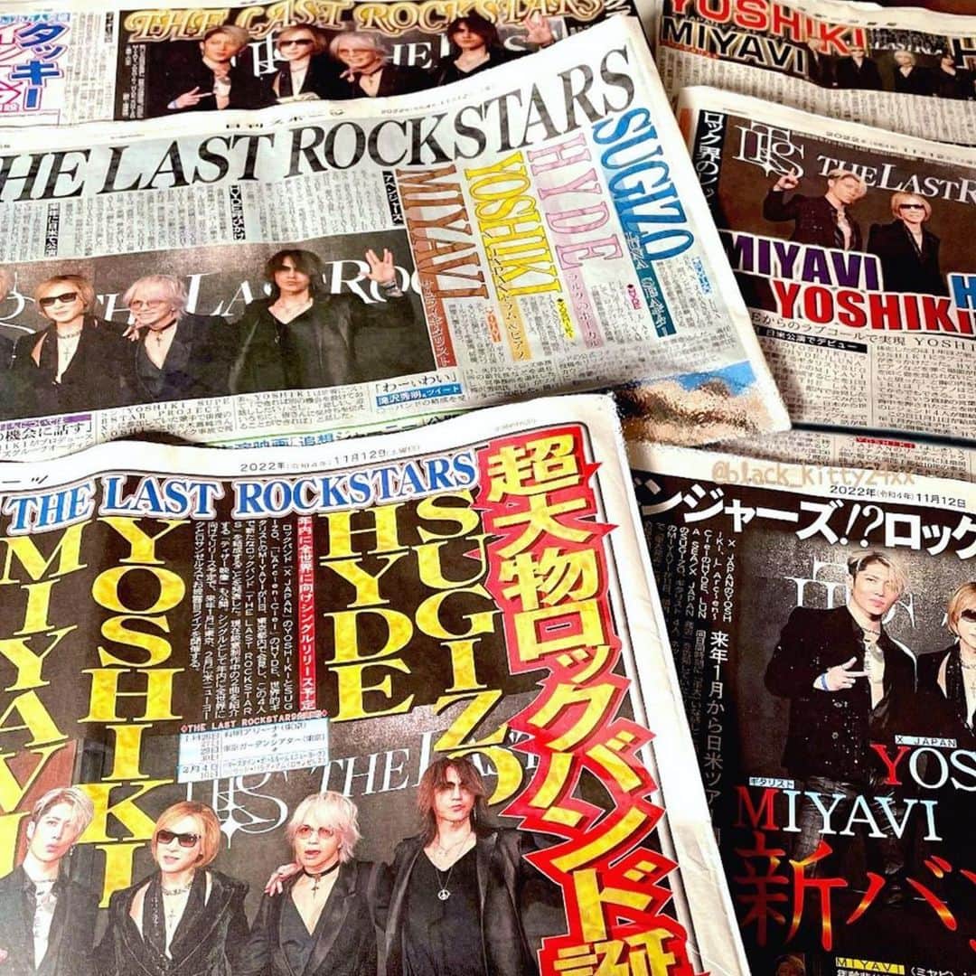 雅-MIYAVI-のインスタグラム：「JP newspapers 📰  すごい反響と熱いサポートありがとうございます。色んな想いあると思います。僕たちの目標はただ一つ。みんなでワクワクできる「新しい夢」をみれるよう、メンバー、スタッフ一同気を引き締めて臨んでいく所存です。一緒に世界をROCKしましょう。応援よろしくです！！！！  @thelastrockstars  #TheLastRockStars」