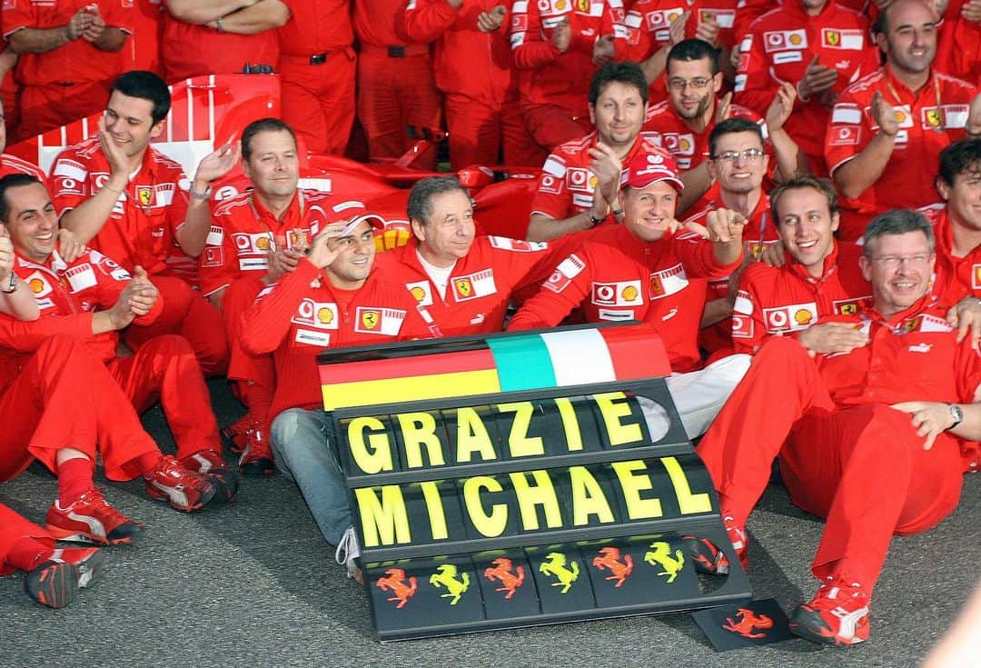 ミハエル・シューマッハのインスタグラム：「GRAZIE MICHAEL   On 22 October 2006 in Interlagos, Brazil, Michael drives his last race for @scuderiaferrari 🏎. #OTD #TeamMichael #keepfighting」