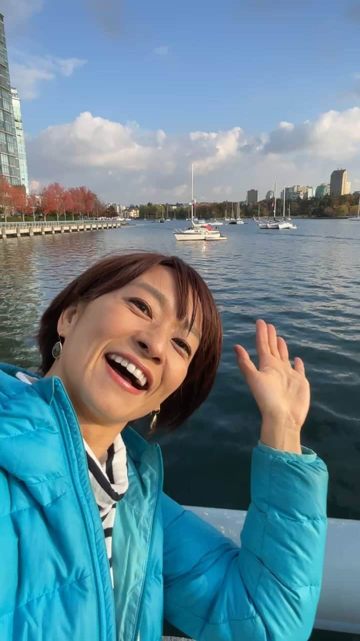 住吉美紀のインスタグラム：「生まれて初めてのインスタ生配信は カナダ🇨🇦バンクーバーから やってみましたー！ あまりに綺麗だから🍁」
