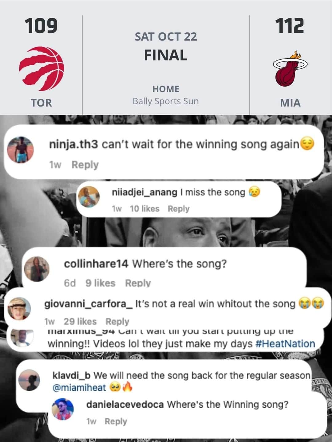 Miami HEATのインスタグラム