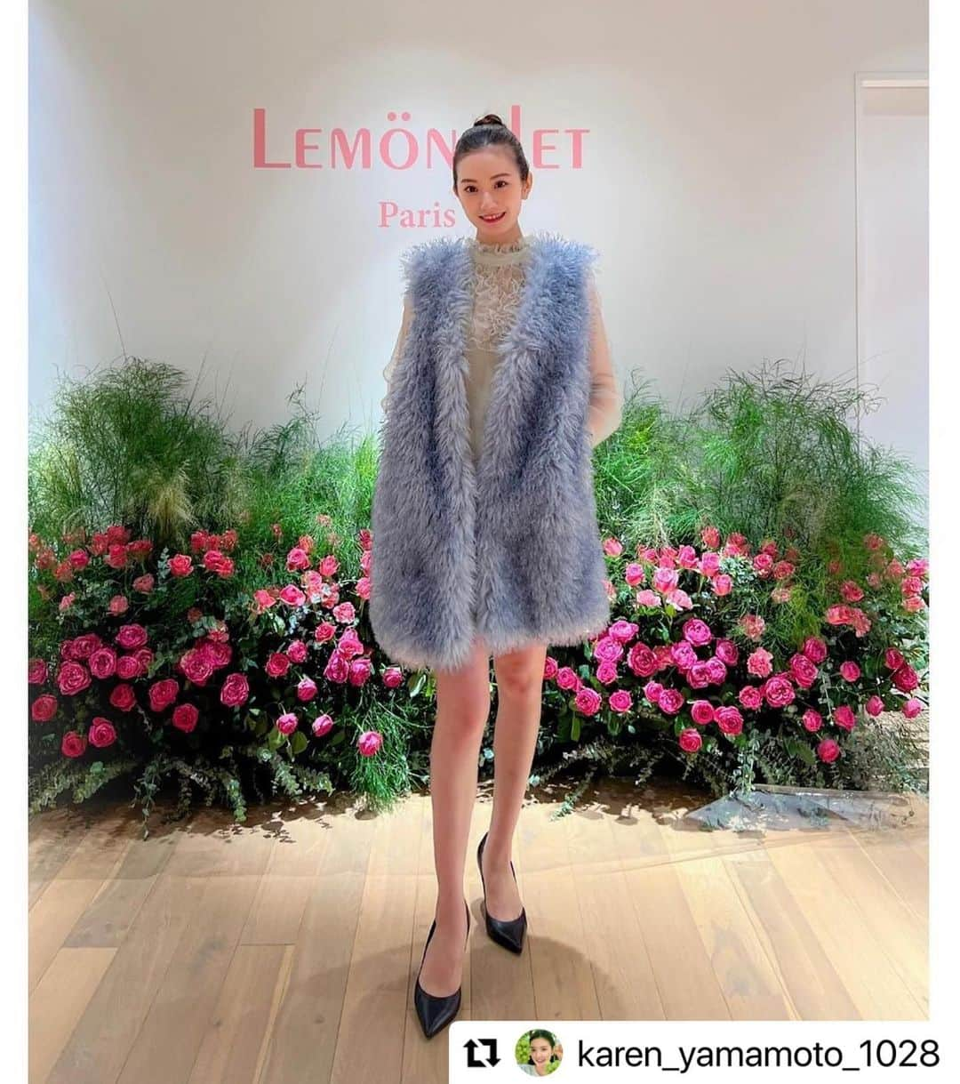 Official lemönplet Instagramさんのインスタグラム写真 - (Official lemönplet InstagramInstagram)「💕 We thank you all for coming to our party💕 #Repost @karen_yamamoto_1028  ・・・ 🇫🇷パリ発 #Lemönplet ❤︎ 2022.10.22 ❤︎ 表参道店 GRAND OPEN ❤︎ おめでとうございます🥂 ⁡ 最高品質のカラフルな #エコファー（faux-fur）が大人気の #レモンプレット ⁡ 国内初旗艦店 #オープニングパーティー に ご招待いただきありがとうございました✨ ⁡ お花畑のような店内は 🤍ふわふわ🤍モコモコ🤍 女の子の大好きがいっぱい 🤍全てのアイテムが可愛すぎる🤍 ⁡ デザイナー #ChoyoJoo さんチョイスの #ファージレ を着用して記念撮影📸 いただいた白のバケハは、この冬大活躍の予感💭 ⁡ 冬もこ #カラフルコーデ で 寒い時期のお出かけも愉しめそう♫ ⁡ 📍Lemönplet 表参道 OPEN11:00-CLOSE20:00  ⁡ 〒107-0061 東京都港区北青山3-13-12 Les Sta北青山 1F ⁡ #lemonplet #colorfur #ecofur #lemonplet_japan #フェイクファー #lemonpletbychoyo #カラーファー #lemonplet_omotesando #ファーコート #もこもこアウター #ファーベスト #レセプションパーティー」10月23日 13時53分 - lemonplet.official