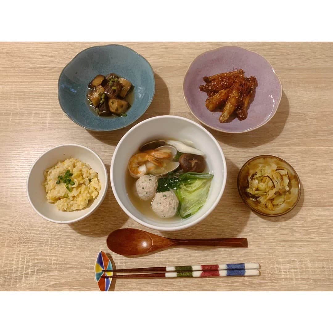山本千尋のインスタグラム：「毎年秋が好きと言っておりますが、今年は特に秋を深く感じる事が出来ました🍁🍃これから寒くなって来るかと思いますが、皆様、呉々もお身体にはお気を付け下さいね。  #秋 #料理 #今夜20時からは #鎌倉殿の13人  #観てね」