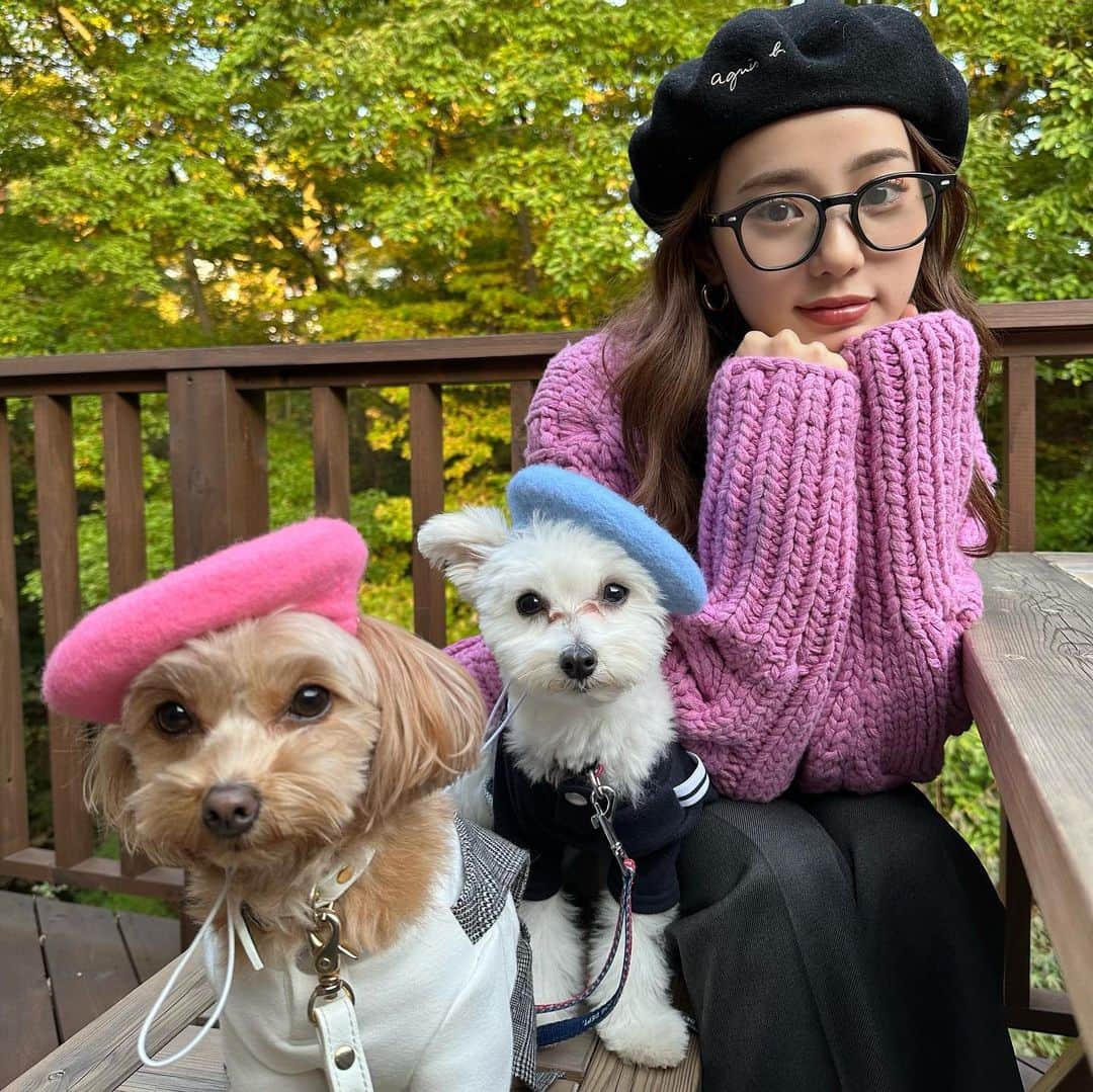 中町綾さんのインスタグラム写真 - (中町綾Instagram)「ベレー帽三姉妹🧸🍁」10月23日 19時19分 - ayanakamachi