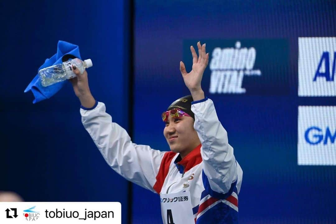 難波実夢のインスタグラム：「#Repost @tobiuo_japan with @use.repost  日本短水路選手権🏊‍♀️  400mFr🥇 800mFr🥇  応援ありがとうございました！！  ・・・ 64th Japan Swimming Championships 25m Day2 #トビウオジャパン #tobiuojapan #日本短水路 #swimming #JASF #25m #FINA #競泳 #photokishimoto @photokishimoto #難波実夢 #miyunamba」