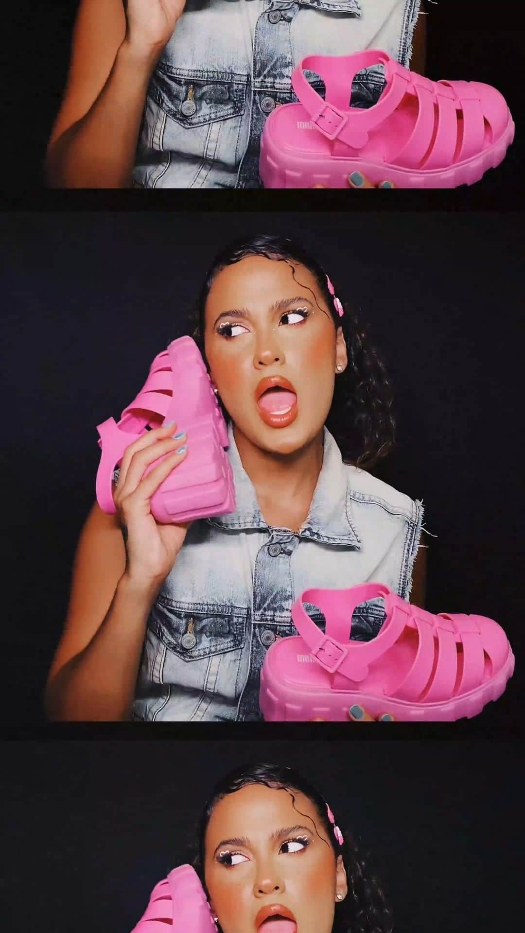 メリッサのインスタグラム：「Icônica sim, estilosa também! 😘 #MelissaMegan é aquele modelo indispensável quando o assunto é compor looks cheios de personalidade ✨ Garanta a sua no link da bio!」