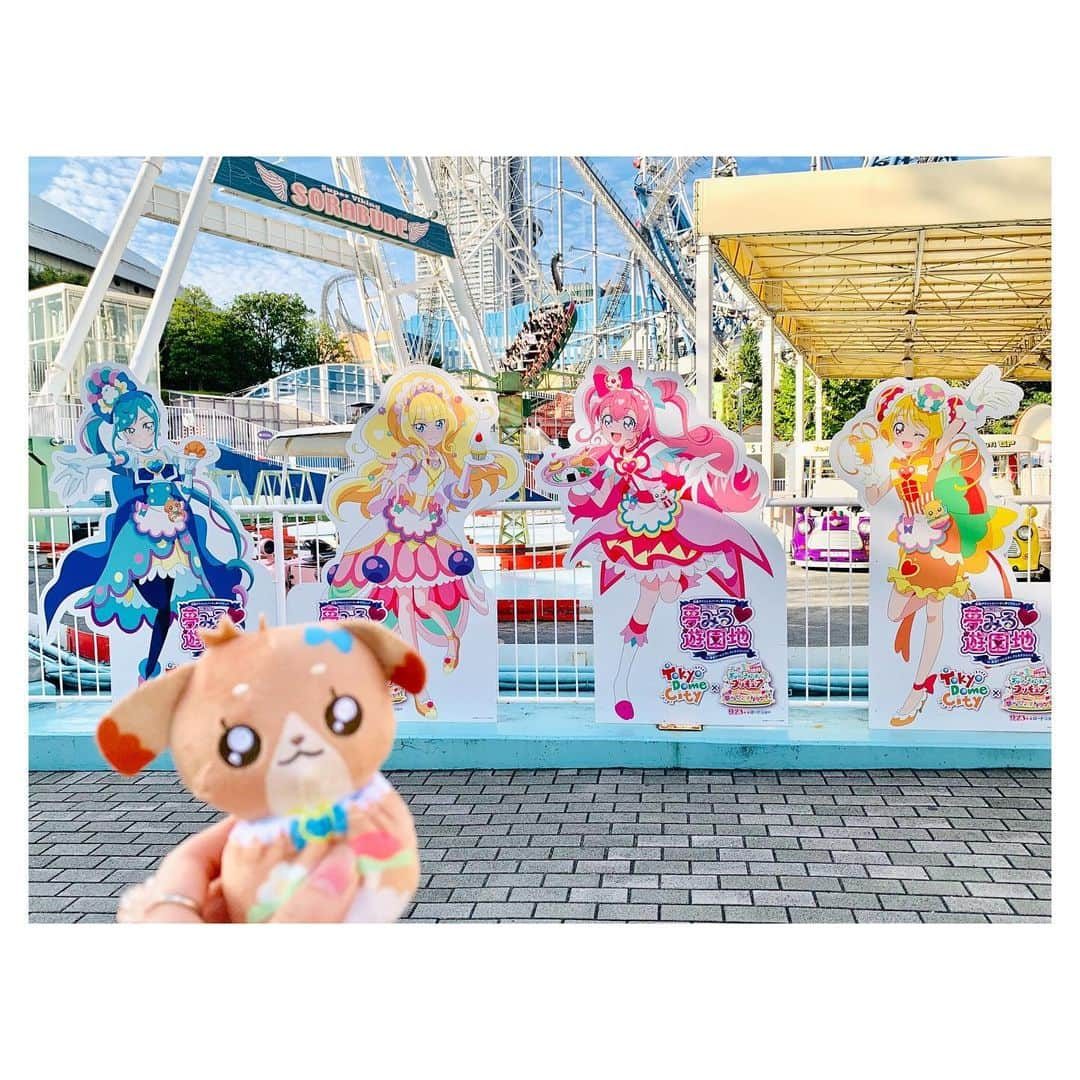 日岡なつみさんのインスタグラム写真 - (日岡なつみInstagram)「🎡✨  東京ドームシティアトラクションズ #デパプリ コラボ「夢みる遊園地」🎢💕 妖精'sで滑り込みで行ってきたよ〜！  パムパムと行く遊園地ツアー❣️ ぬい撮りたのしすぎてハマりそうw (ちゃっかりお寿司たべた)  #precure #デリシャスパーティプリキュア #東京ドームシティ」10月25日 23時07分 - hiokanatsumi