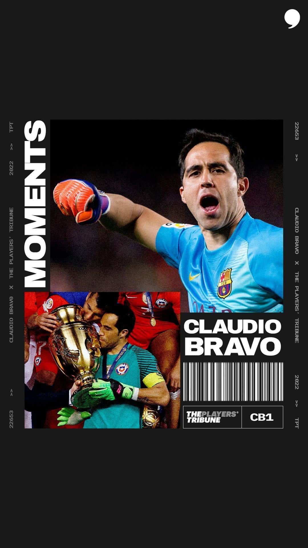 クラウディオ・ブラーボのインスタグラム：「Claudio Bravo’s career has taken him from Chile to Manchester. From Pep Guardiola to Lionel Messi. From winning the Copa America to the Copa del Rey with @realbetisbalompie.  These are moments that have defined @claudiobravo1. (link in bio)  ———  La carrera de Claudio Bravo lo ha llevado de Chile a Manchester. De Pep Guardiola a Lionel Messi. De ganar la Copa América a la Copa del Rey con @realbetisbalompie.  Estos son los momentos que han definido a @claudiobravo1.」