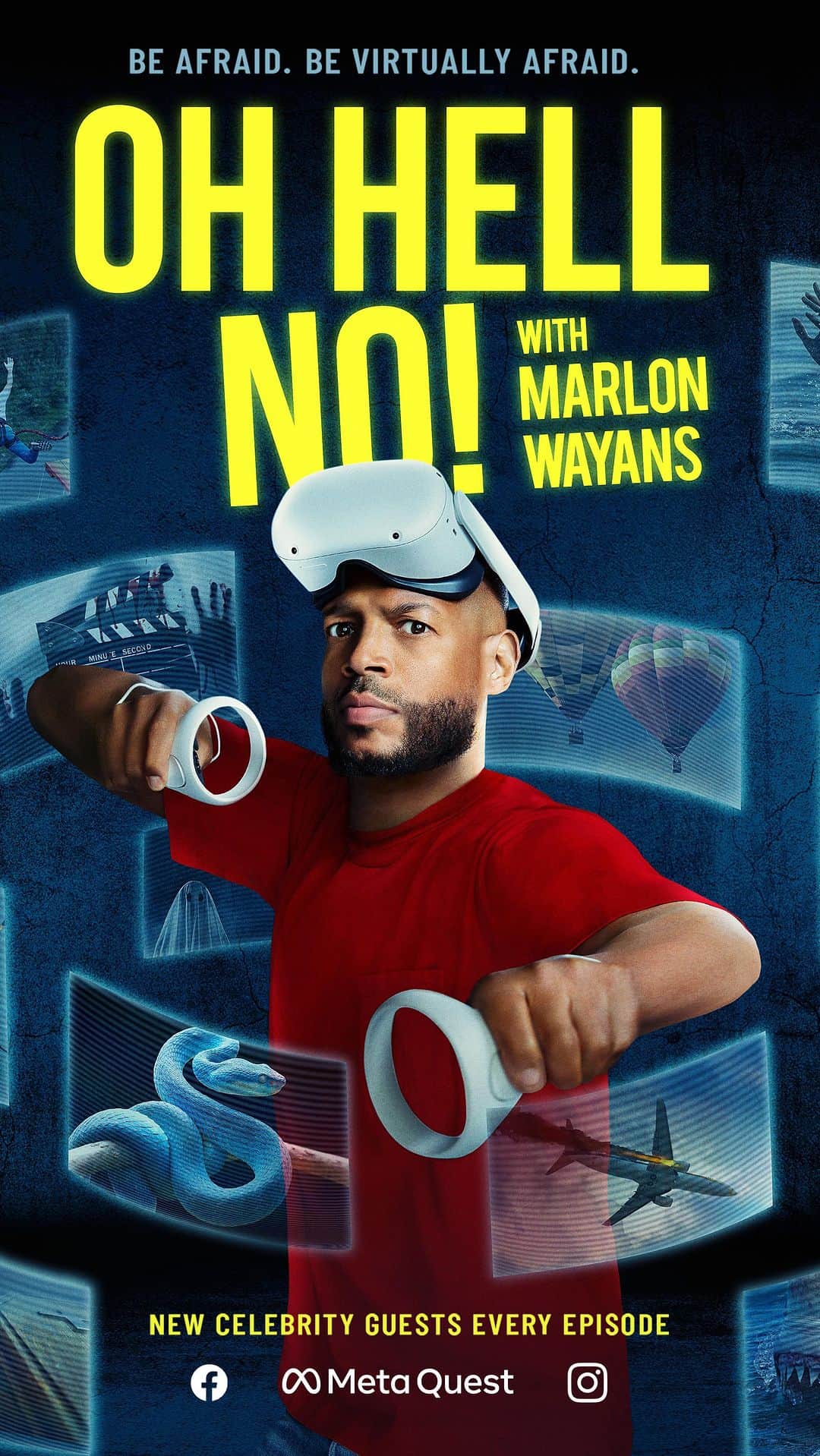 マーロン・ウェイアンズのインスタグラム：「🚨ONE MORE DAY!🚨 We’re bringing high energy scares in just 24 hours! Tomorrow’s victim, I mean guest, is none other than my buddy, @anthonyanderson  Will he be ready to face his fears? Find out tomorrow on the season premiere of Oh Hell No -- only on Meta Quest, Facebook, and Instagram.」