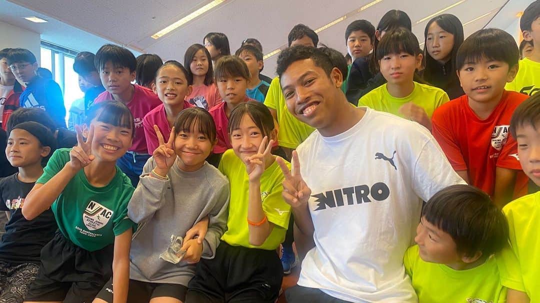 サニブラウン・ハキームのインスタグラム：「プロのスプリンターとして子供達とのイベントはもっと実施するべきだと思ったよい数日でした。 As a Perspective of Professional Sprinter, there should be more such a meaningful event. I thought it last days.」