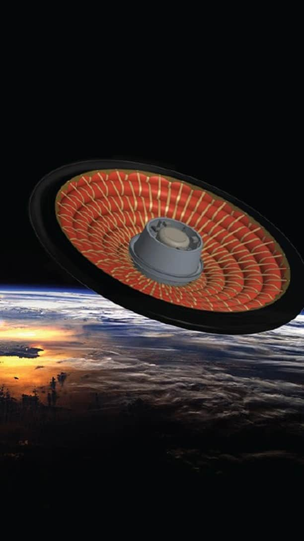 NASAのインスタグラム：「So you want to slow down a spacecraft? Well, you’ve got two options–but coming soon, you might have a third. ☄  There are currently two methods for slowing down a spacecraft when landing; which option to choose (or if you use them together) depends primarily on how much atmosphere your landing site has.  The first option, retropropulsion, is best used when there is little to no atmosphere to help slow down a spacecraft. Retropropulsion is where you use thrusters pointed down at the surface of the planet to slow yourself down as you're coming in—like those used by the Apollo missions.  The second option, heat shields, is used if you do have an atmosphere, which makes slowing down much easier, as the atmosphere acts as a giant brake as you slow down. In this scenario, a heat-resistant shield is on the blunt end of your spacecraft as it travels through the atmosphere. Finally, once the heat shield has sufficiently slowed the spacecraft, parachutes are deployed to slow it down the rest of the way for a safe landing.  However, teams are working on a brand-new third method called Hypersonic Inflatable Aerodynamic Decelerator (HIAD). Much like a traditional heat shield, HIAD can deploy to slow a spacecraft through the atmosphere, but unlike a traditional heat shield, it is fabricated out of a highly compactable flexible woven system instead of the bulky ceramics or metals of past missions. The result: improved heat shield results at a fraction of the space and weight.   Set to launch Nov. 1, 2022, with @NOAA’s #JPSS2 mission, LOFTID will demonstrate this new heat shield's ability to slow down and survive atmospheric entry.  Producers: Scott Bednar, Jessica Wilde Editor: Daniel Salazar Credit: NASA  #NASA #Technology #LOFTID #HeatShield #Space #Spacecraft #Atmosphere #Science #Parachute #Thrusters #Apollo」