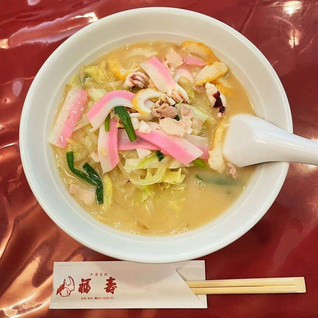 ばってん少女隊のインスタグラム：「#福壽 #ちゃんぽん #皿うどん  #ばっしょー九州 #長崎 #ばっしょー九州_長崎」