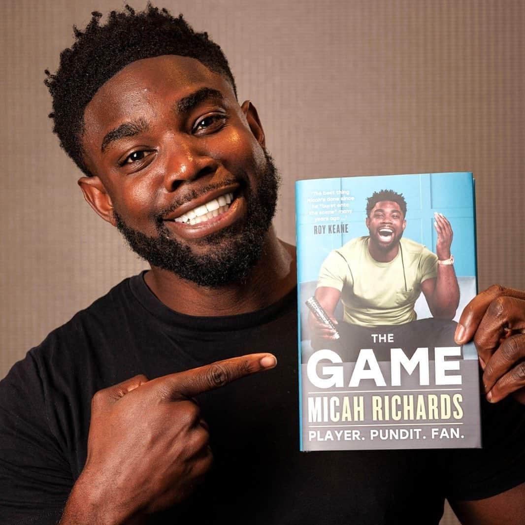 マイカ・リチャーズのインスタグラム：「My book ‘The Game’ is out today! Thank you to everyone who preordered!  I’ve been very honest about a modern dressing room, the good times 🏆 the less good 🏥 & yes don’t worry there’s a few stories about big nights in Vegas 🍾 and some indoor fireworks 💥   I’m not sure Remi Garde should buy it 🤦🏿‍♂️ but I hope everyone else will enjoy my take on just how strange this football world we all love really is.   Few signed copies left via the link in my bio! Be quick before Roy buys them all! 🤣」