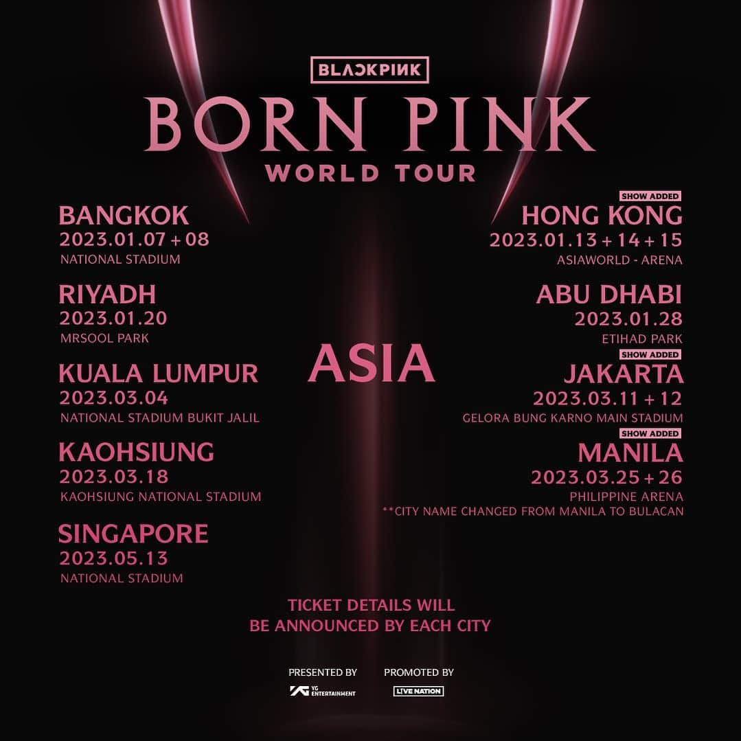 BLACKPINKさんのインスタグラム写真 - (BLACKPINKInstagram)「#BLACKPINK #블랙핑크 #WORLDTOUR #BORNPINK #ASIA #POSTER #YG」10月28日 15時00分 - blackpinkofficial