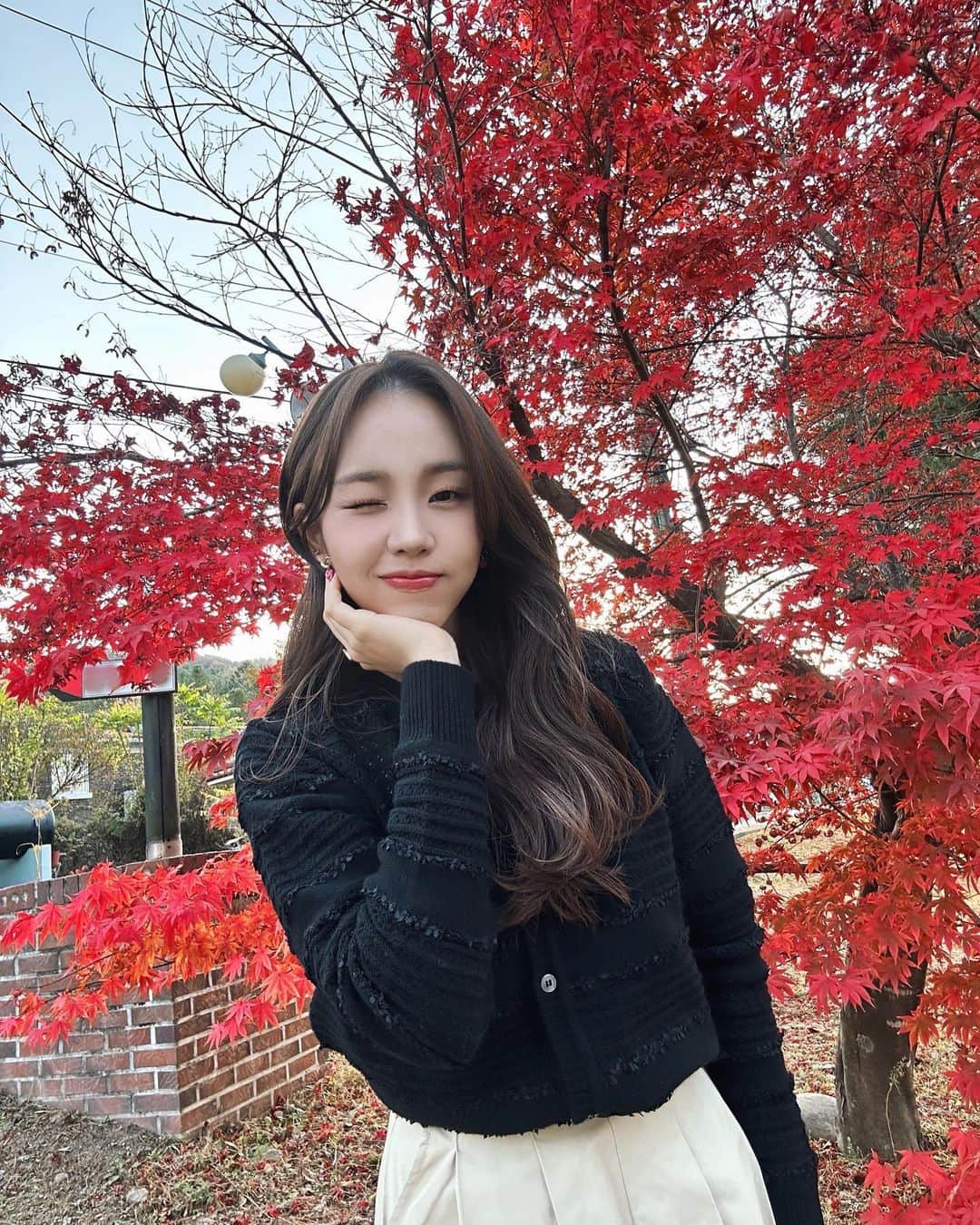 ペク・アヨンのインスタグラム：「가을이댜🍂🍁」