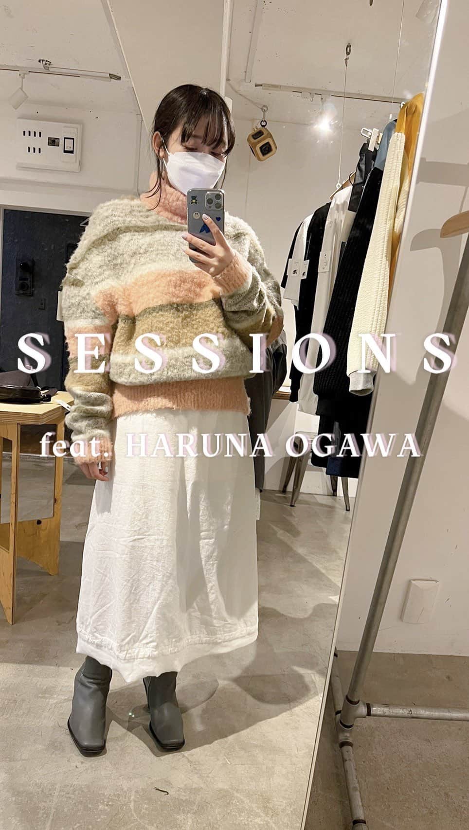 小川暖奈のインスタグラム：「🐇🐉🐅🧶 【SESSIONS feat. HARUNA OGAWA】  わたし本気でお洋服をデザインしたよー！ 可愛いの沢山できたよー！のやつを、 遅くなったけど動画にしたよーー！  まだ販売中ですので ぜひ冬のおともにしてください🧚🏻🧤⛄️ わたしは、ニットやアウターもそろそろ着れるんじゃないかとワクワクしてます🧚🏻‍♀️🧣  あと、タグにfeat.HARUNA OGAWAって刺繍してあるのが嬉しい🥹😂  🏠お取り扱いshop🏠 @samva_shop  @chelsea_tokyo  @nietzsche_select  @8atushi  @pop_fukuoka  @crack_floor  @cambio_style @zozotown   #sessionsbystorama #stof #HARUNAOGAWA #ゲストデザイナー」