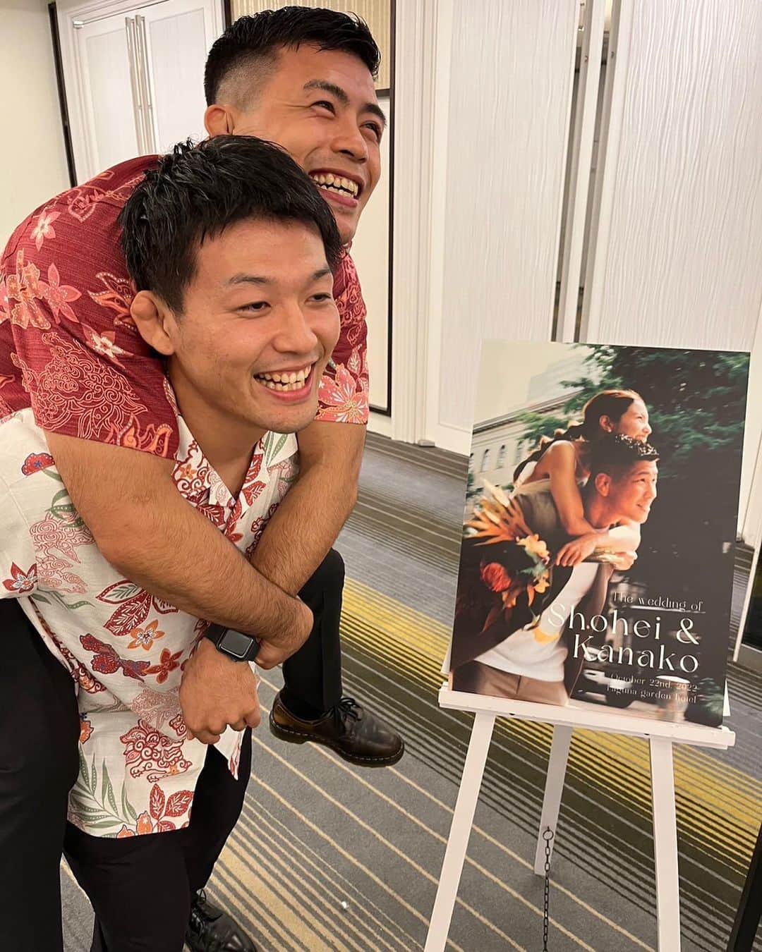 文田健一郎さんのインスタグラム写真 - (文田健一郎Instagram)「- - 翔平先輩の結婚式 in沖縄 - とても素晴らしく、とても日体らしい式でした😇笑 - 末永くお幸せに。。。」10月28日 23時16分 - nyankowrestler