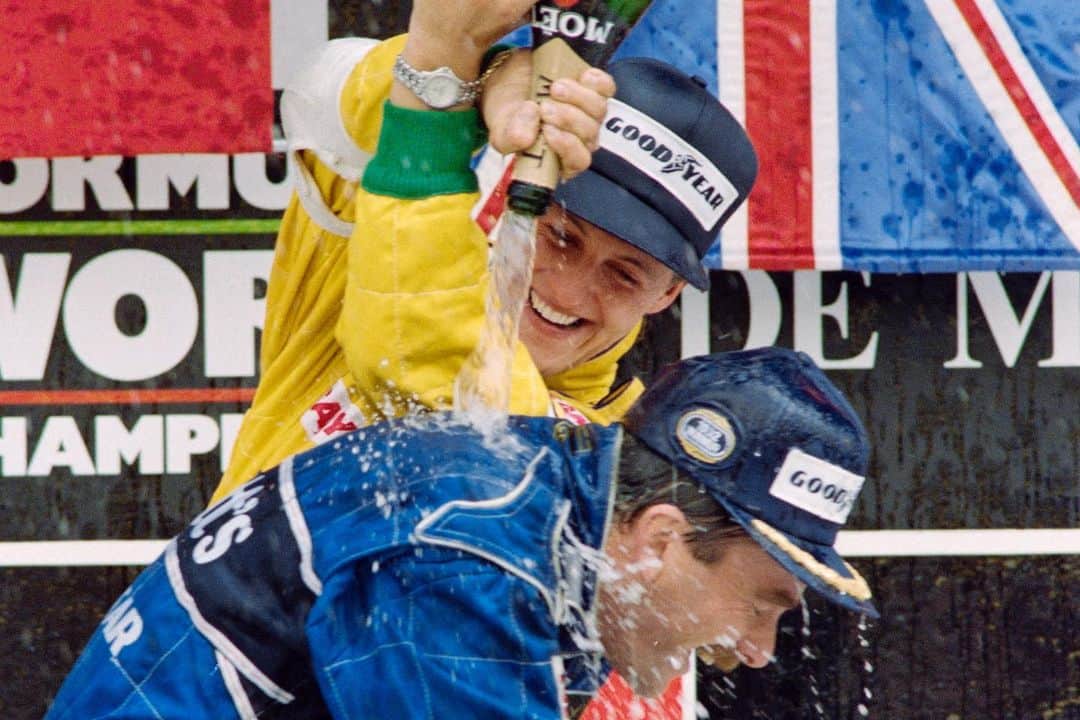 ミハエル・シューマッハのインスタグラム：「GP Mexico 1992  Michael’s first time ever on a @f1 Podium. He finished the race behind @nigelmansell and @riccardopatreseofficial  #GPMexico  📸 Gerardo Magallon / AFP」