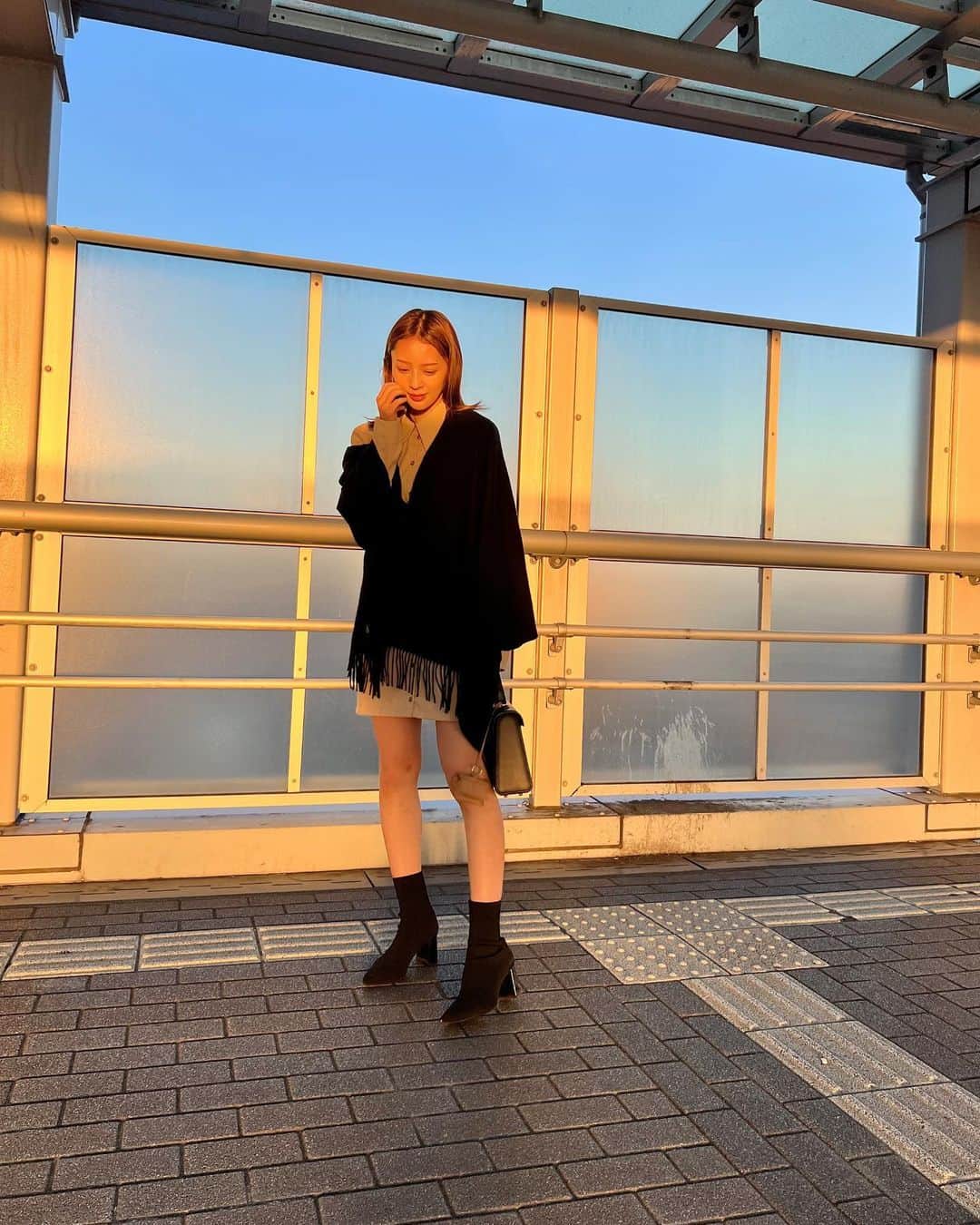 神部美咲のインスタグラム：「夕焼けじんぶ🌇」