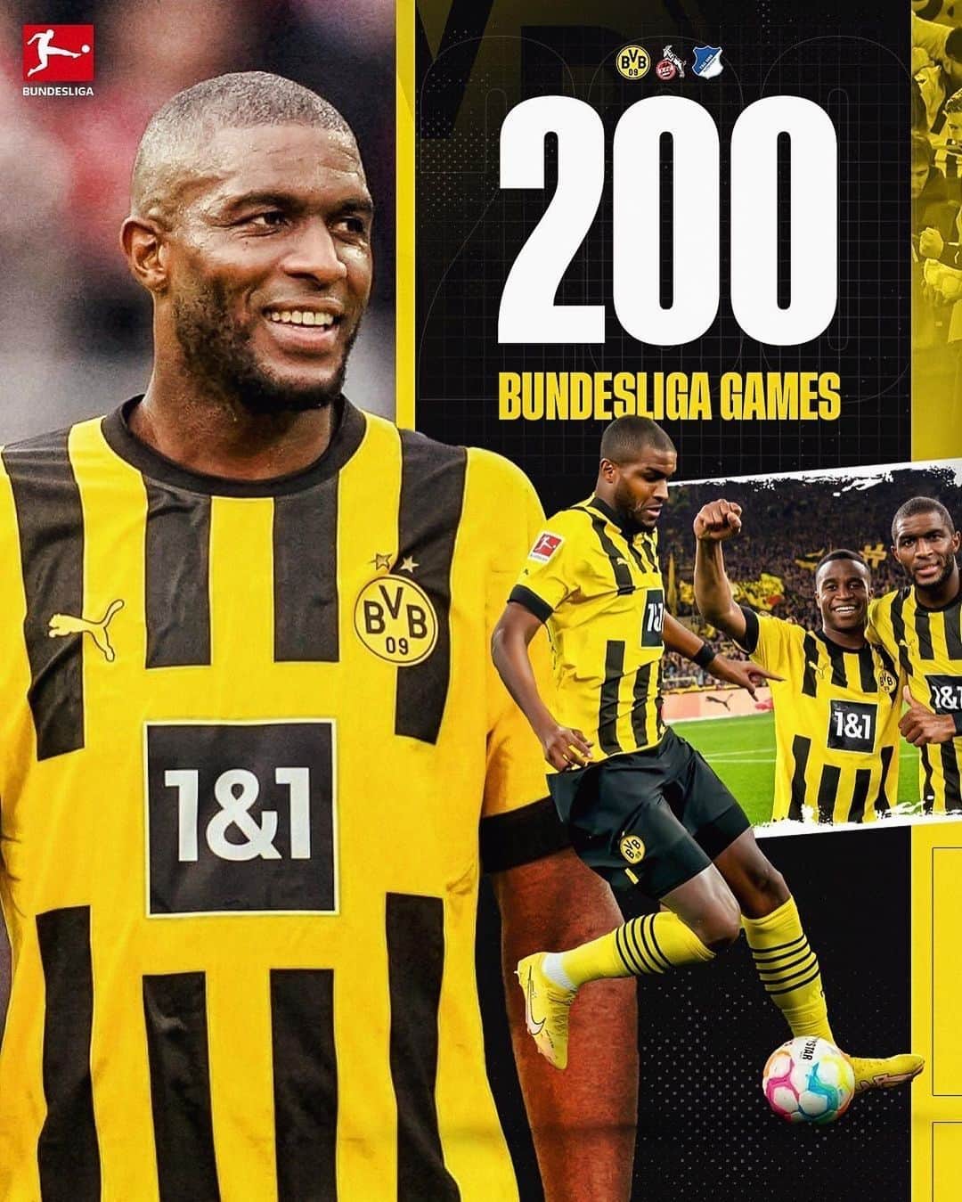 アントニー・モデストのインスタグラム：「200 Bundesliga Games 💪🏾」