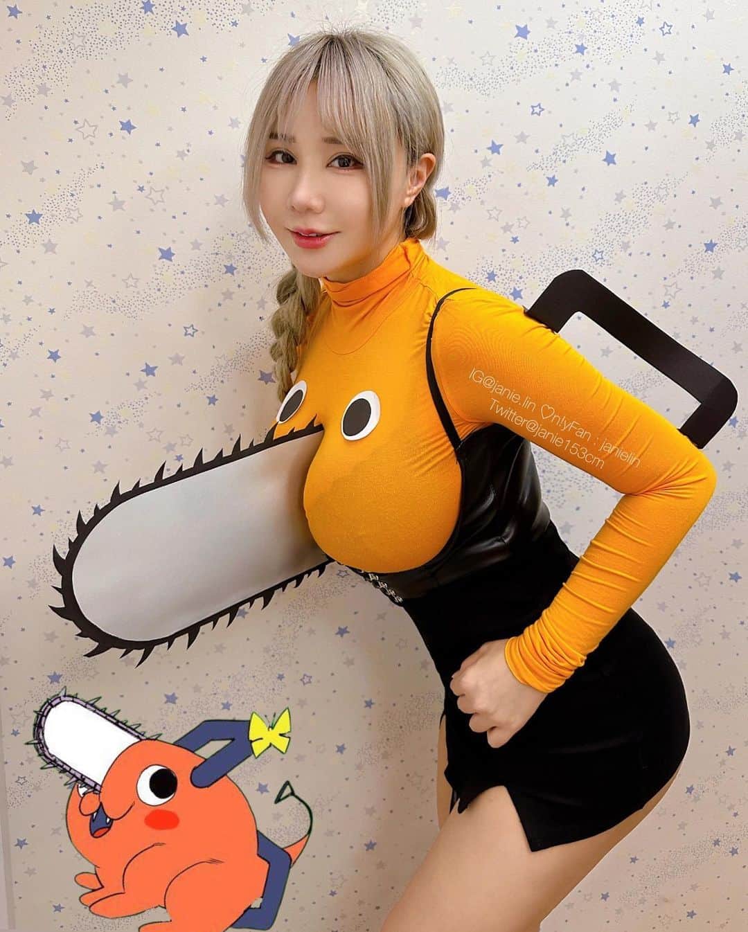 泥泥林のインスタグラム：「波奇塔祝大家萬聖節快樂🎃 Pochita says “Happy Halloween”👻 / 膚色差分版晚點放訂閱區喔🙈 Another version of “Boo”chita is on ∅nIyFans. / 2023年曆月購優惠到今天結束🔚 還沒預購的同學，限動連結走起～」