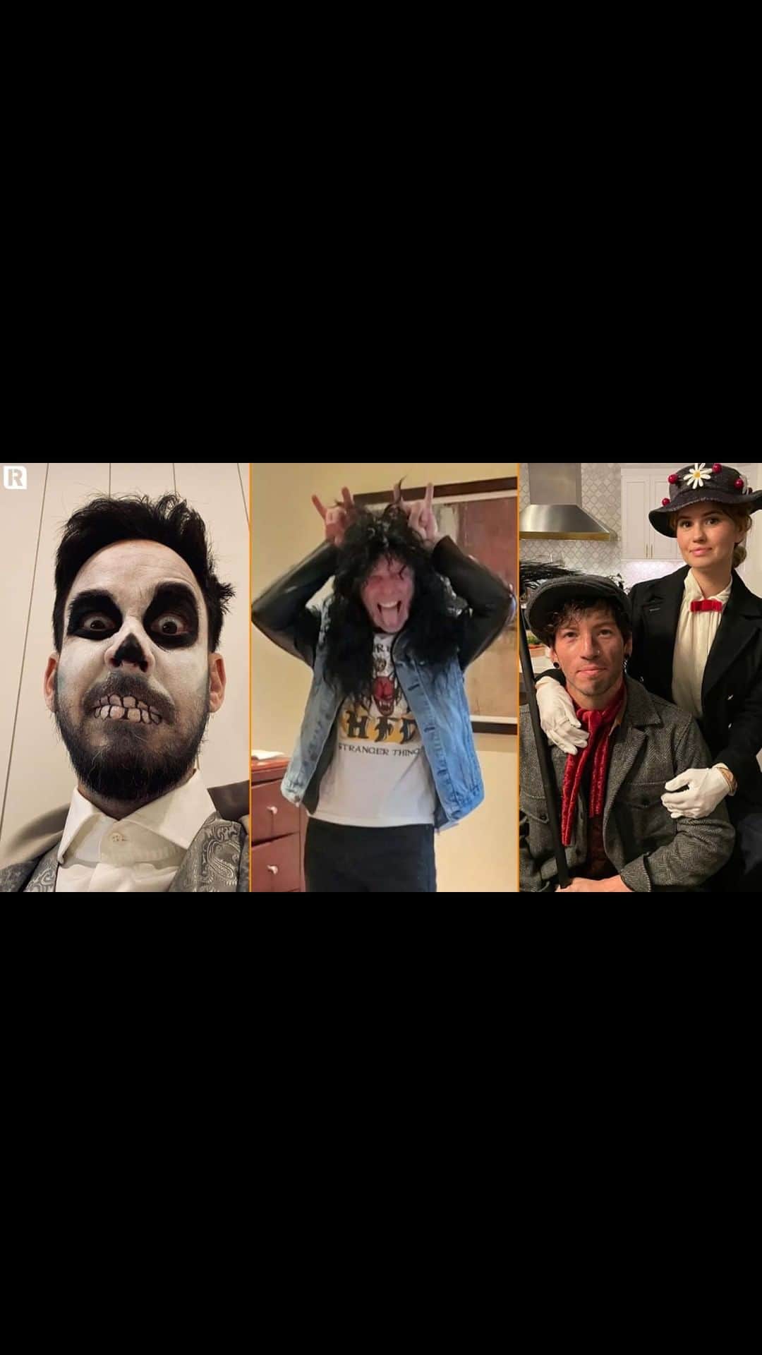 Rock Soundのインスタグラム：「This is a roundup of some of the best rock star Halloween costumes of 2022.  Featuring James Hetfield, Travis Barker, Remington Leith, Mike Shinoda, YUNGBLUD Machine Gun Kelly and more!」