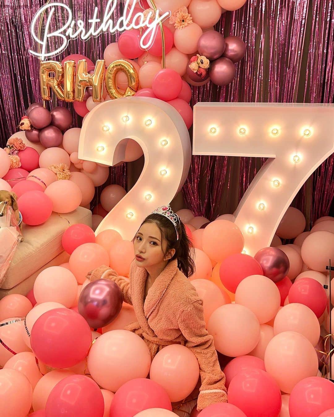 南りほのインスタグラム：「my birthday🎂❤️‍🔥沢山の愛をありがとう💕 サプライズバースデイ🏠✨27歳も頑張ります🙋🏼‍♀️❣️」