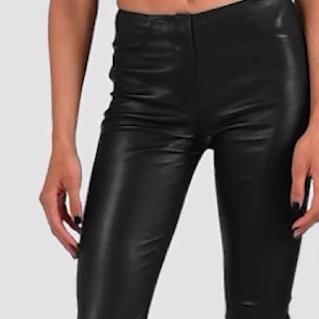 ジトロワのインスタグラム：「BLACK LEATHER PANTS I Featuring our 'Pika' leather pants and our 'Agatha' dress. Both available on jitrois.com  thanks to @maydilion  @eshopstudio @violettelhotelliermuha」