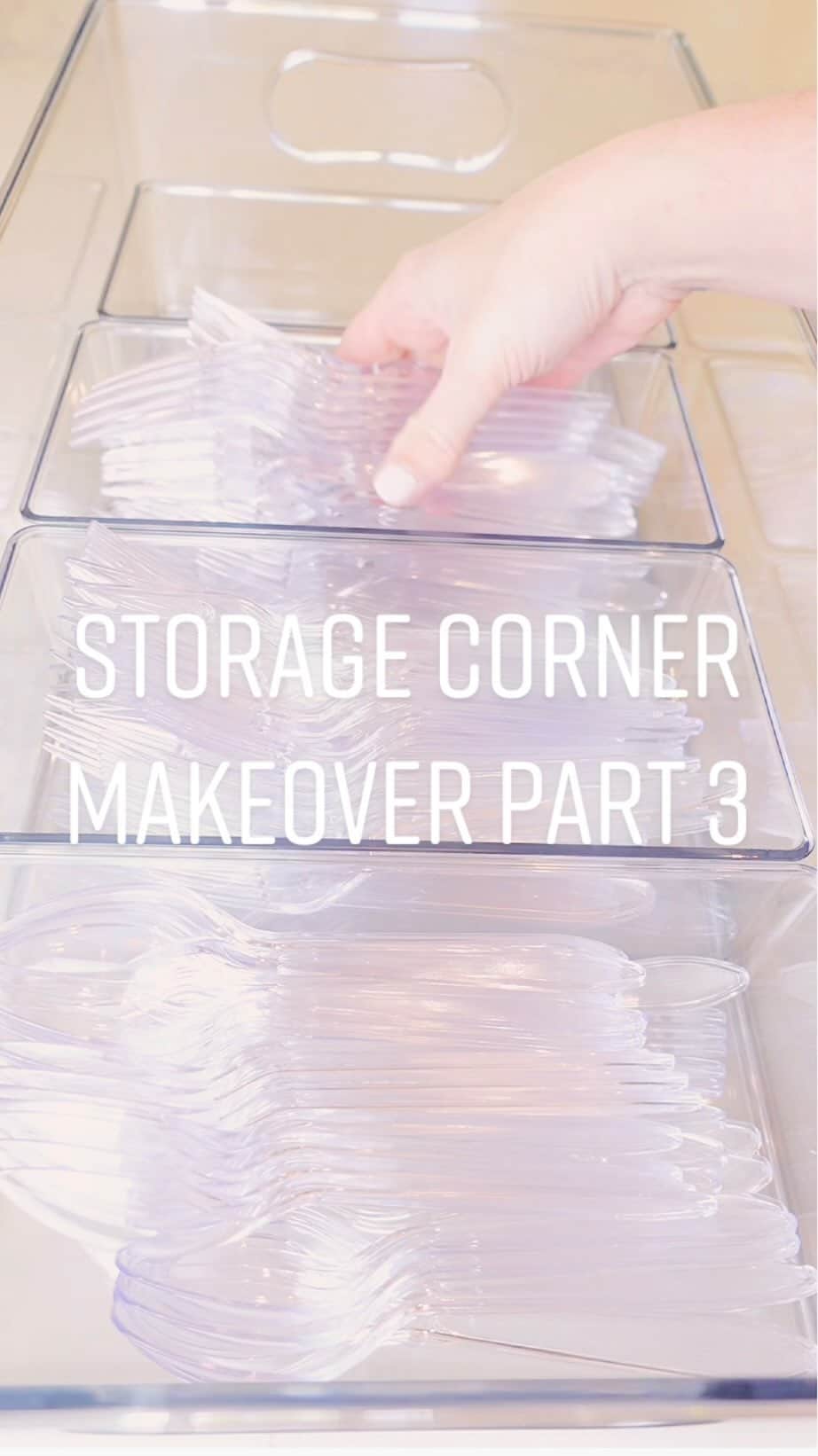 Elle Fowlerのインスタグラム：「Part 3 of organizing this clutter corner. Everything used can be found in the link in my bio under “Storage Corner Organization” #organize #pantryorganization #storage #organizedhome #pantrygoals #satisfying #amazonfinds #thehomeedit @amazonhome @thehomeedit @walmart」