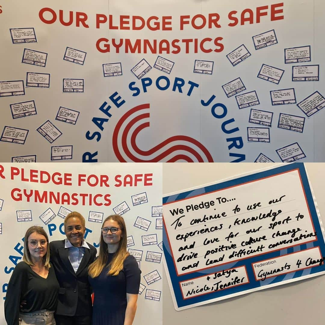 ジェニファー・ピンチズさんのインスタグラム写真 - (ジェニファー・ピンチズInstagram)「Progress. 💪 Myself and a few others from @gymnasts_for_change and @gympalgb were invited to attend the first ever Safe Sport Symposium this Tuesday/ Wednesday: "Our Safe Sport Journey", hosted by @britishgymnasticsofficial in conjunction with the @figymnastics @wgc2022 at the @mandsbankarena & @yourecl.   I won't lie to you, I'm exhausted. It was extremely psychologically challenging to return to the city where I trained, full of mixed memories, and enter an environment full of international gymnastics federations, knowing that not everyone is on our side.  Without a doubt, the Safe Sport event itself was a huge step forward, but there are still many steps to take and there are still those involved in Gymnastics who see whistleblowers as troublemakers, or even continue to normalise abuse and side with abusive coaches, sympathetic to their personal connections, "good intentions" or simply in denial about their actions.  It was like entering a haunted house, with new occupants inside telling you it's safe to enter and you're welcome to come in, but knowing there are still ghosts of the past and their friends hiding in the cracks and giving you the bitter, cold shoulder...  Despite the fear and stress I felt, I'm so glad I went. There were some fantastic speakers and we met some incredible people who I can't wait to work alongside to amplify gymnasts' voices and progress cultural change, including @cath_bishop - pictured with us above. I also got the chance to speak a bit more to those at BG and some fellow members of the advisory boards.   The more often and openly that we can talk about the issues our sport faces, the better we can address them - and the closer we can get to achieving that positive, transparent, scientific and athlete-centered sport we are searching for.  This will inevitably be a win-win that also leads to even greater success, in terms of both performance heights that can be reached and (more importantly) building generations of strong, healthy and happy individuals, armed with lifelong skills and friendships. When it's done right, sport can offer so much good to the world! 🏆  [CONTINUED IN COMMENTS]」11月4日 5時40分 - jennifer.pinches