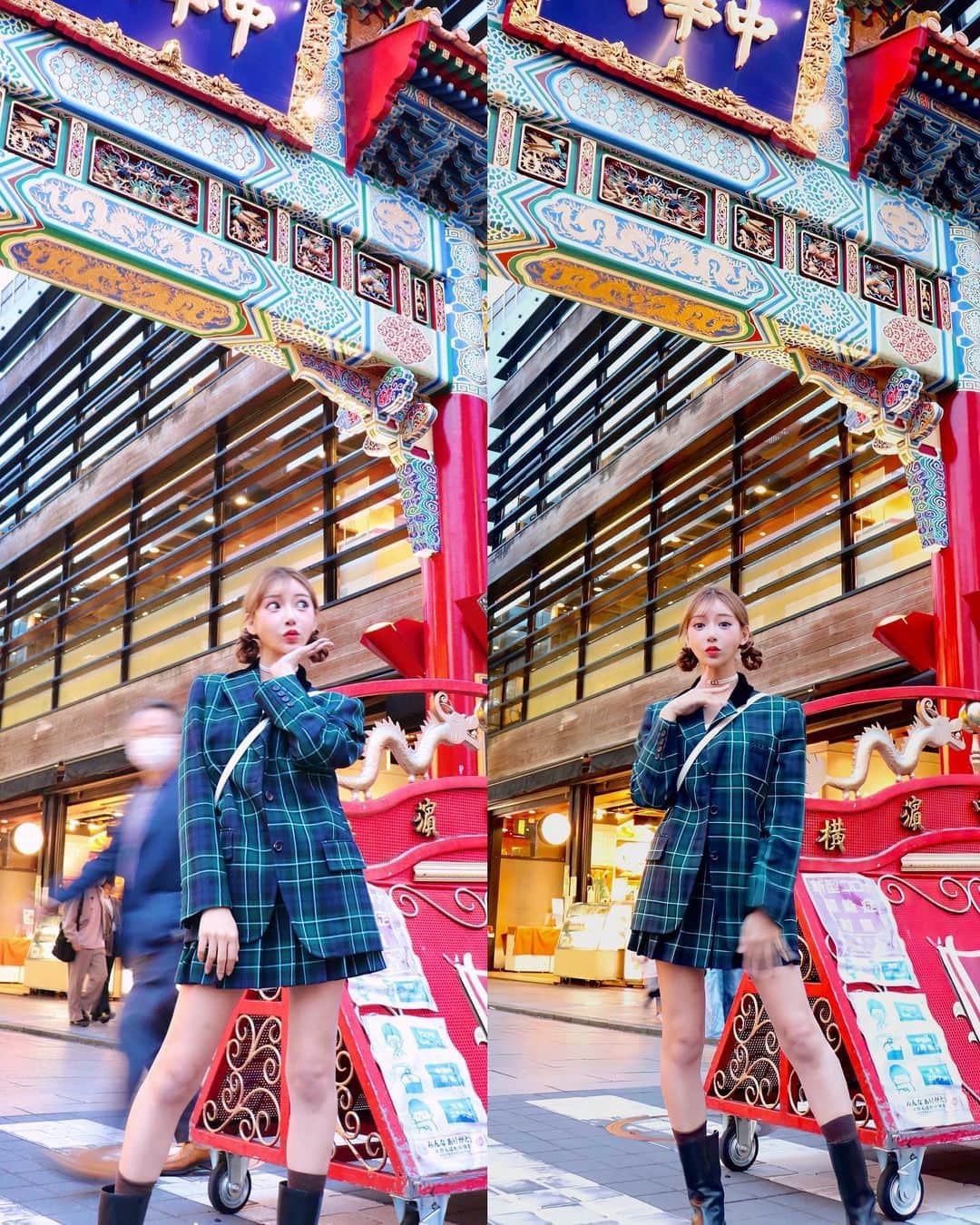明日花キララのインスタグラム：「いつかのチャイナタウン🐼🇨🇳 #横浜中華街  #焼き小籠包」