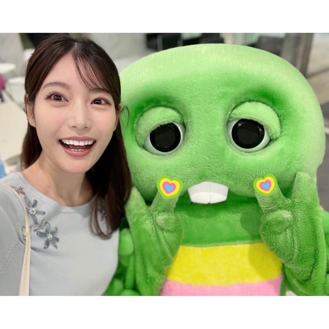 竹俣紅のインスタグラム：「☀️ 今週も「ソラよみ」を観てくださってありがとうございました！ ⁡ 金曜日のきょうは、週末にかけて“買いドキ”な食材をご紹介する「食べヨミ」をお伝えしました。 ⁡ 土曜日は、ガチャピンの好きなロールキャベツが人気になりそうとのこと☺️ 日曜日は、鶏肉と鍋が人気の予想。 父が鶏団子鍋 好きなので、作ってみようかな〜(不安) ⁡ ⁡ ガチャピンの指先の肌荒れはスタンプで💕 2枚目は、検温カメラにチャレンジするガチャピン。 3枚目は、カメラが反応しなくて泣いちゃうガチャピン。 ⁡ きのう皮膚科に行ったらしく、きょうは肌荒れはすっかり治って、 しかも、歯のホワイトニング(?)までしてきちゃったそうです (写真4枚目) ⁡ 肌荒れ治ってよかったね☺️ いつも全力のガチャピンがだいすきだよ✨ ⁡ ⁡ みなさん、良い週末を！ ⁡ #イット #ガチャピン」