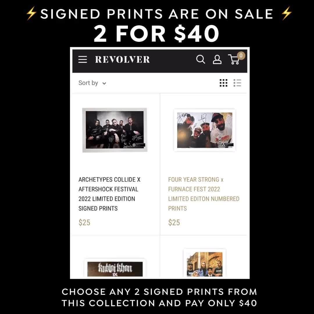 Revolverのインスタグラム：「⚡️ Signed Prints Are On Sale⚡️⁠ Choose any 2 signed prints from this collection and pay only $40.⁠ ⁠ 👁The deal ends tonight at midnight  🔗 Link on bio 🔗」