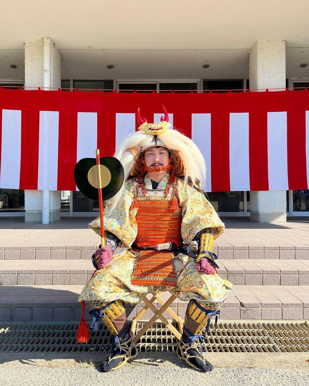 乙黒圭祐のインスタグラム：「川中島合戦 戦国絵巻 笛吹市秋祭りの川中島合戦で武田信玄役を務めさせていただきました！戦国武将として戦をまじかで感じられていい経験になりました！ #笛吹市#武田信玄#川中島#祭」