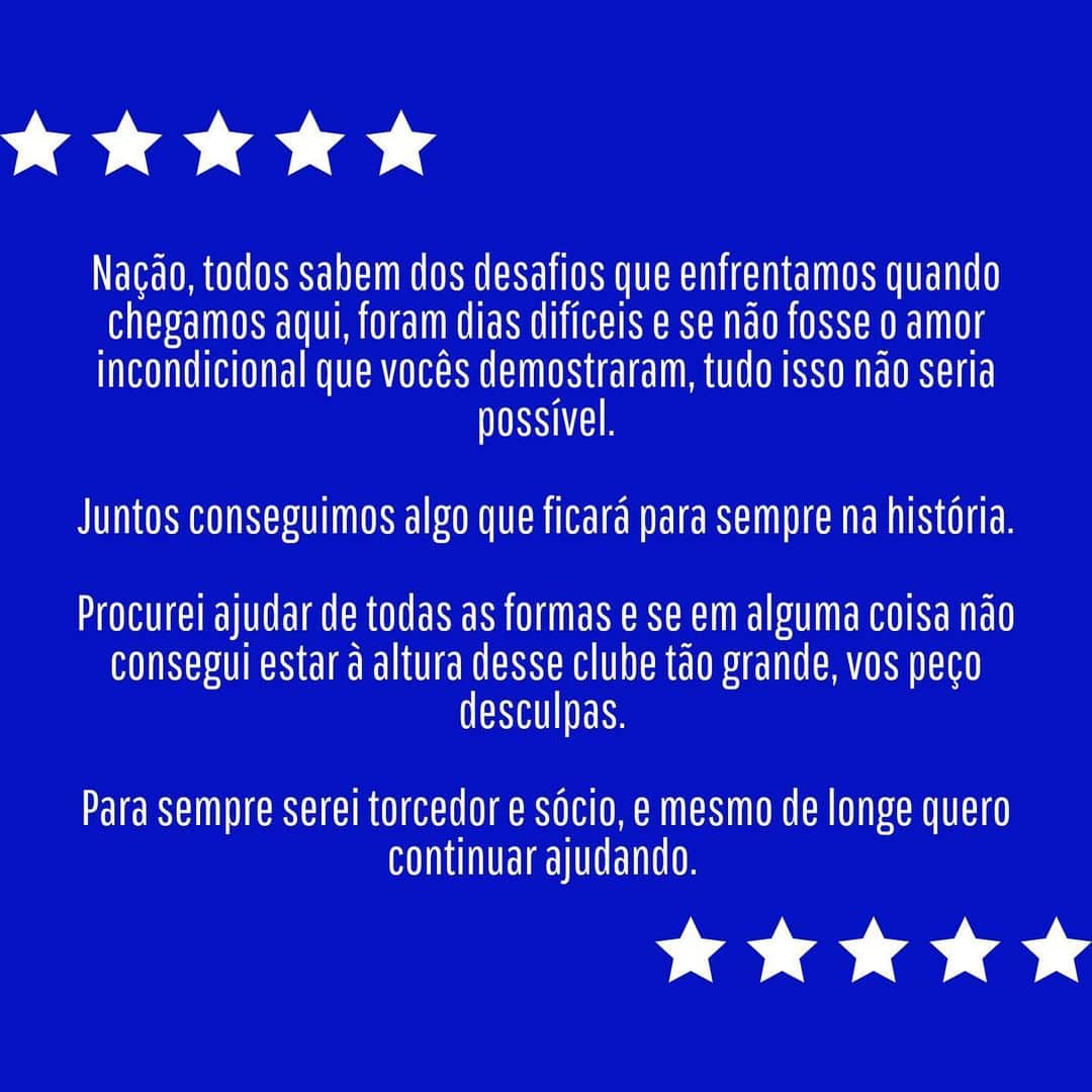 ロムロ・ソウザ・オレステス・カルデイラさんのインスタグラム写真 - (ロムロ・ソウザ・オレステス・カルデイラInstagram)「Obrigado NAÇÃO…  💙🦊 @cruzeiro / @ronaldo   #Romulo #Cruzeiro #Cabuloso」11月7日 5時52分 - romulocdr